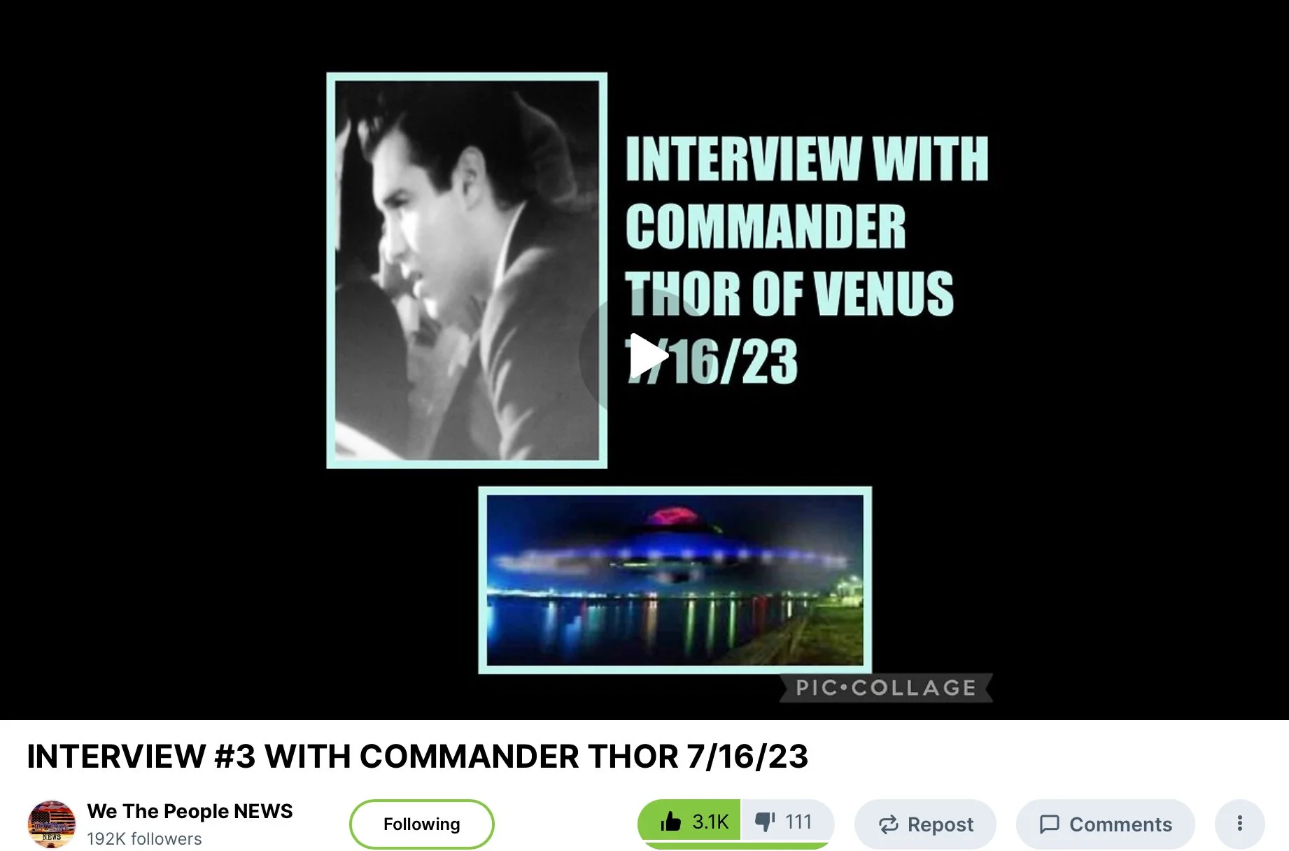 Commander Thor’s Telephone Interview