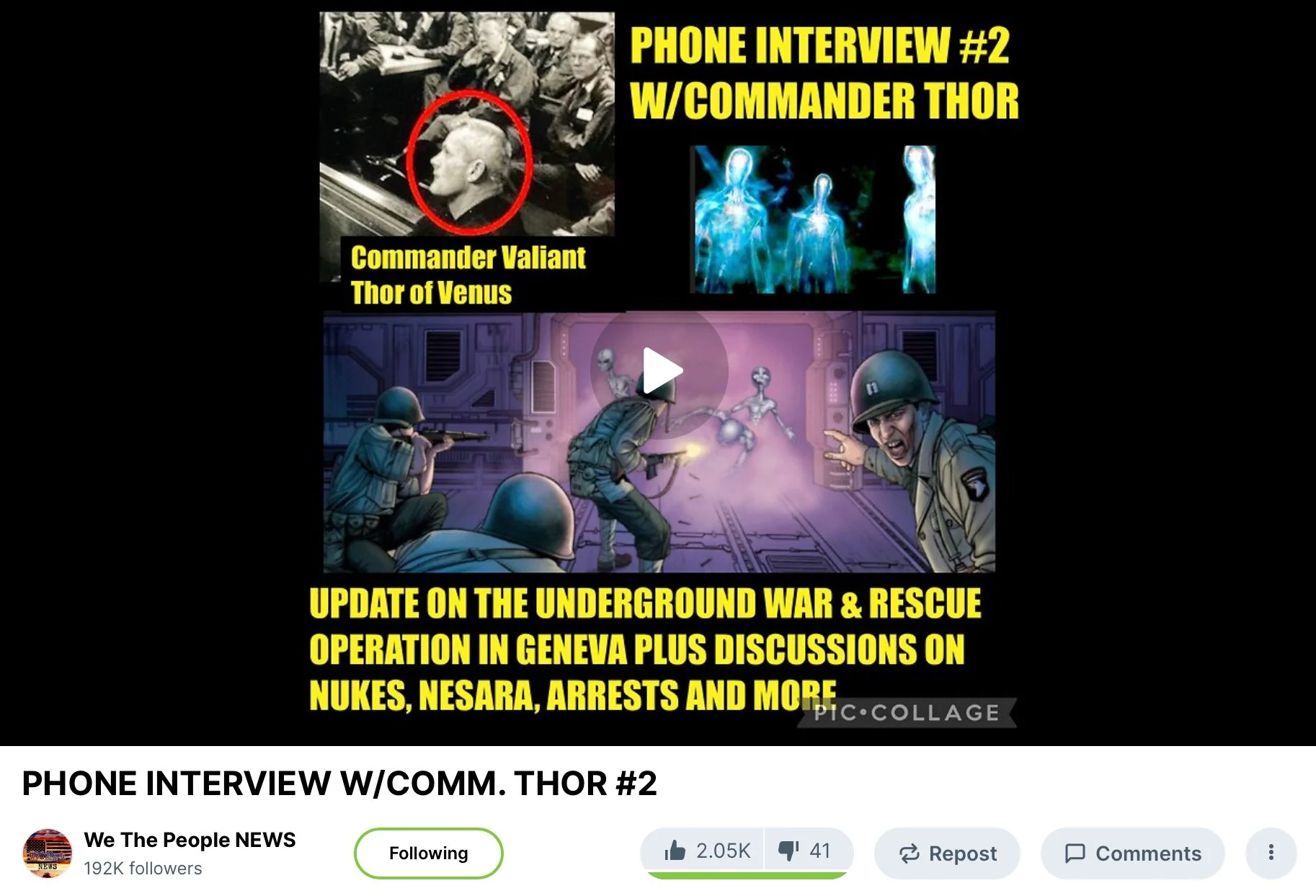 Commander Thor’s Telephone Interview
