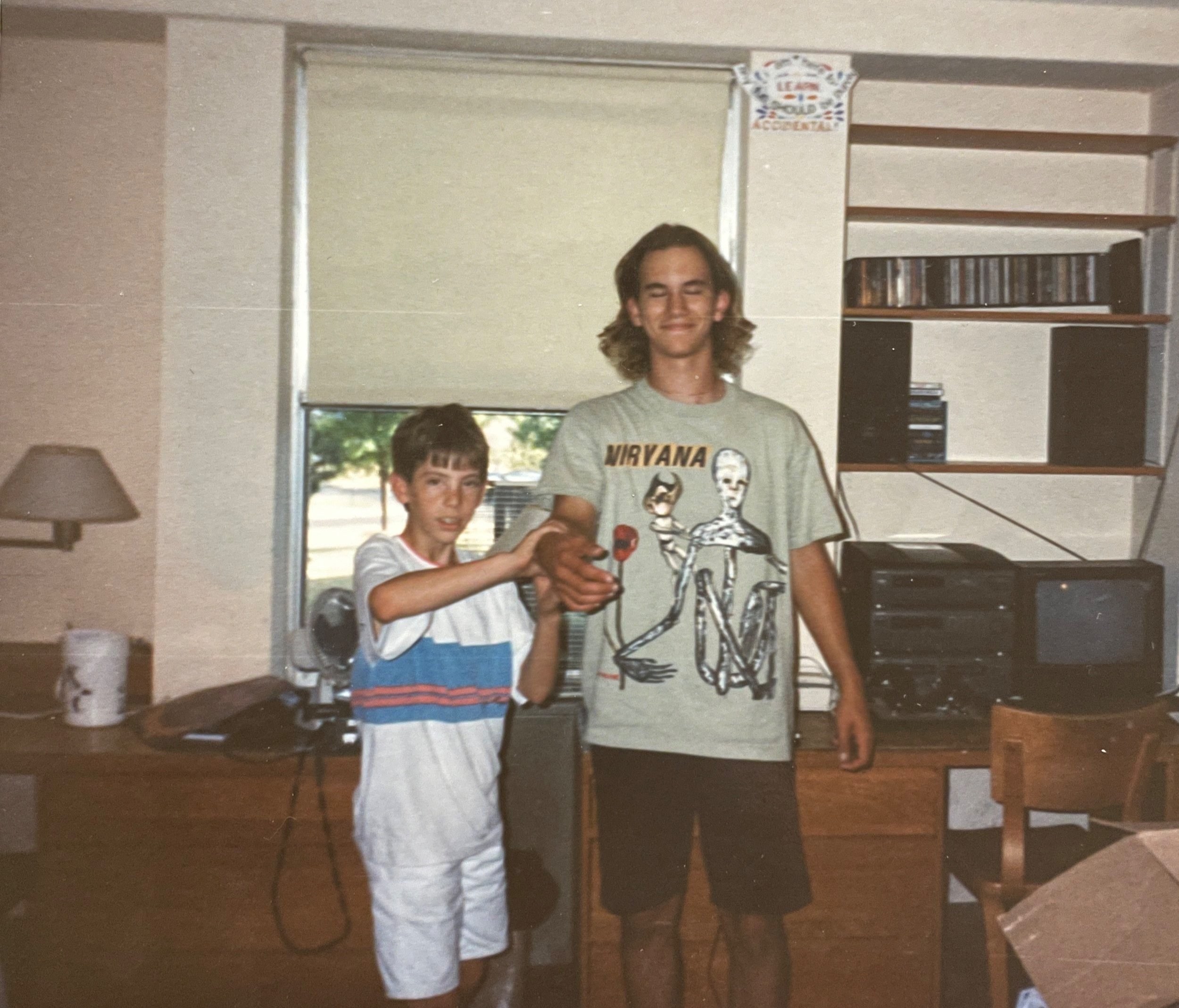 Cass helping me move into my dorm room at Mizzou - 1994