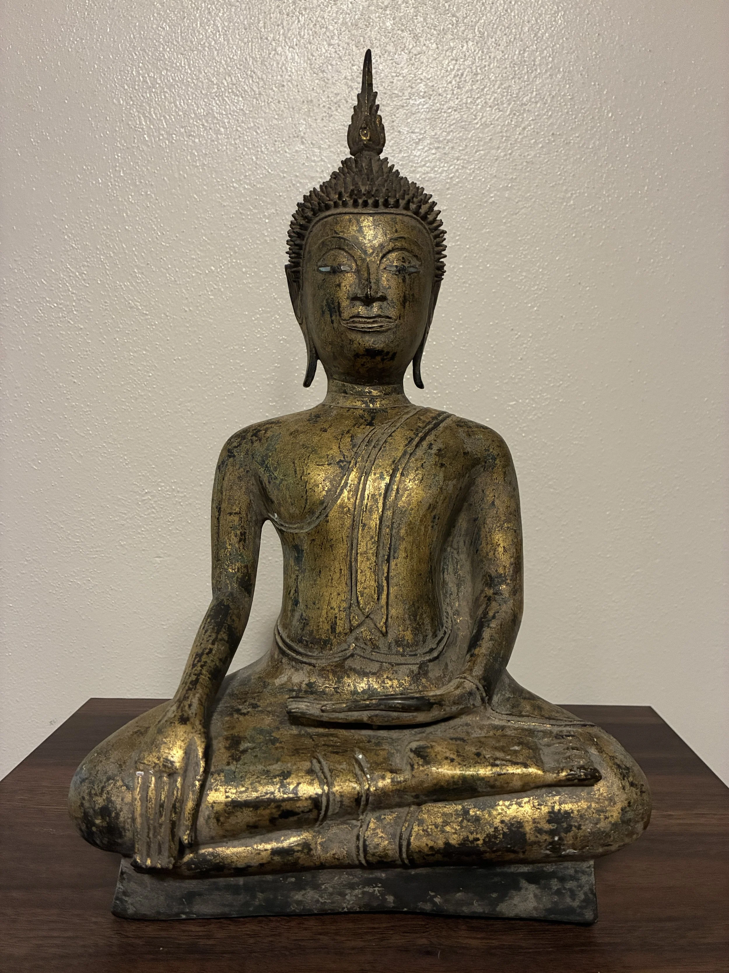 19th Century Thai Gilt Bronze Buddah