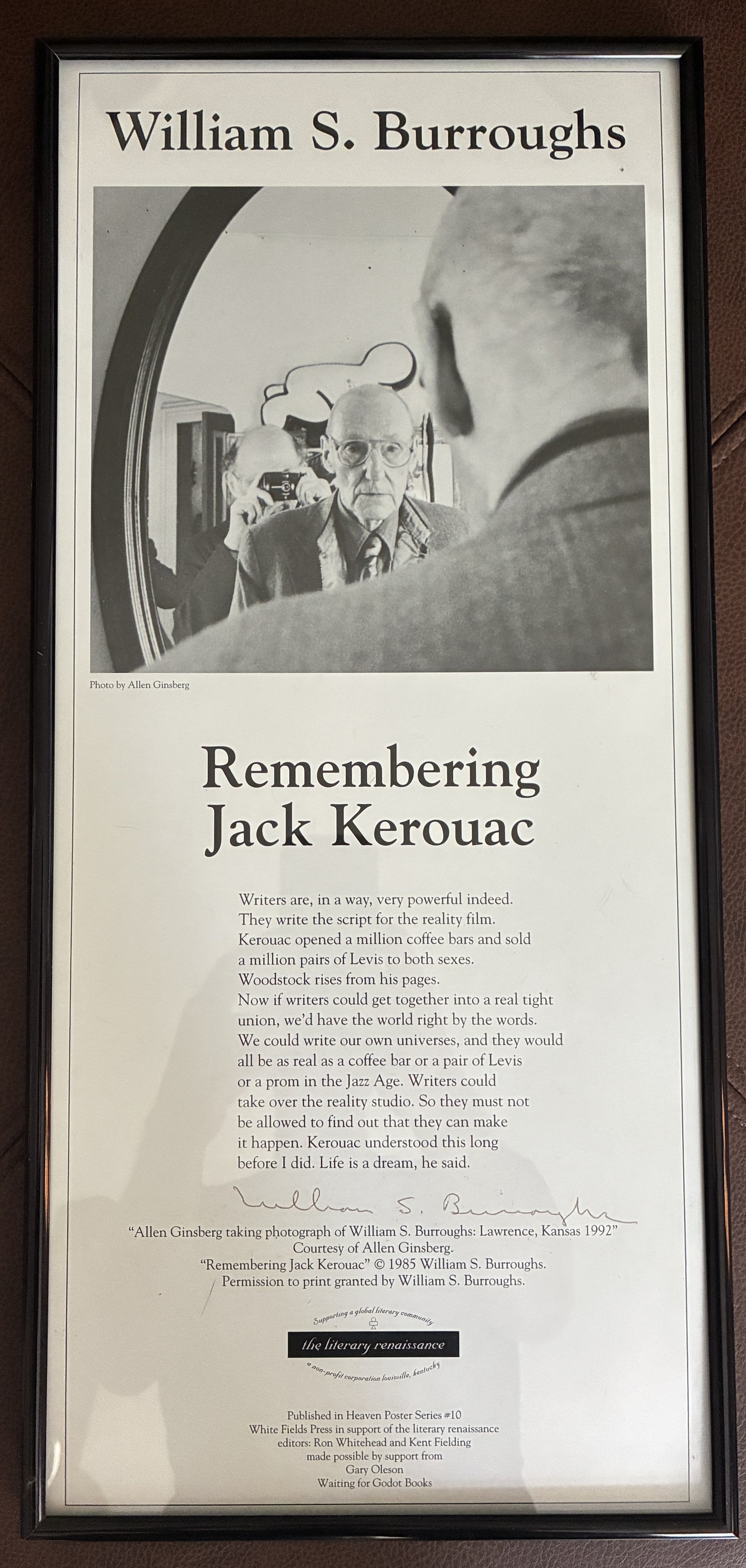 William S. Burroughs - Remembering Jack Kerouac (Signed by Burroughs)
