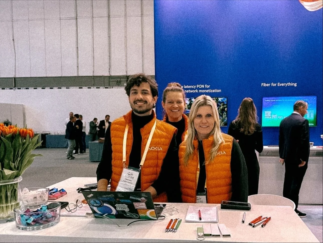 Front desk at FTTH Conference. Berlin, 2024.