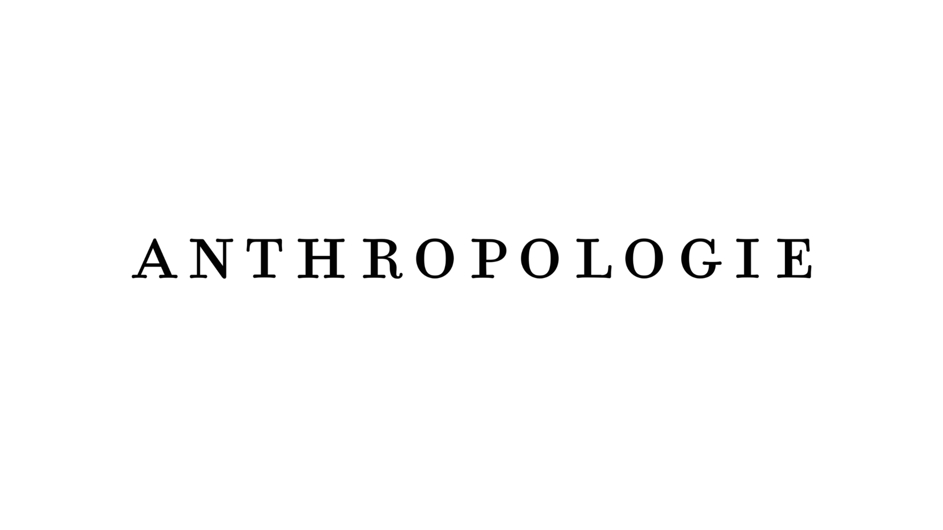 Anthropologie logo in black serif font on a white background.