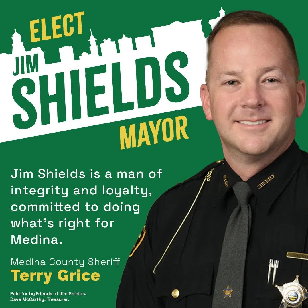 Thank you, Medina County Sheriff Terry Grice, for your humbling words and your endorsement. It would be my honor to serve as Medina&rsquo;s next mayor. Visit www.jimshieldsmedina.com and vote Shields for Mayor on November 4th! Jim Shields