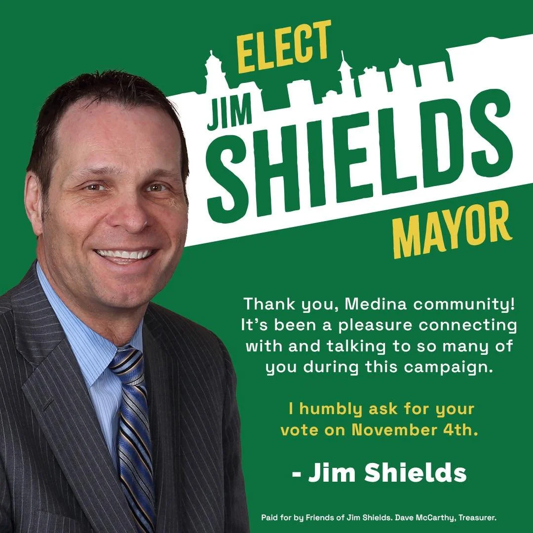 Tomorrow is Election Day, get out and vote! Your vote is your voice and it matters. Visit www.jimshieldsmedina.com to see all of my endorsements and what I stand for! Jim Shields