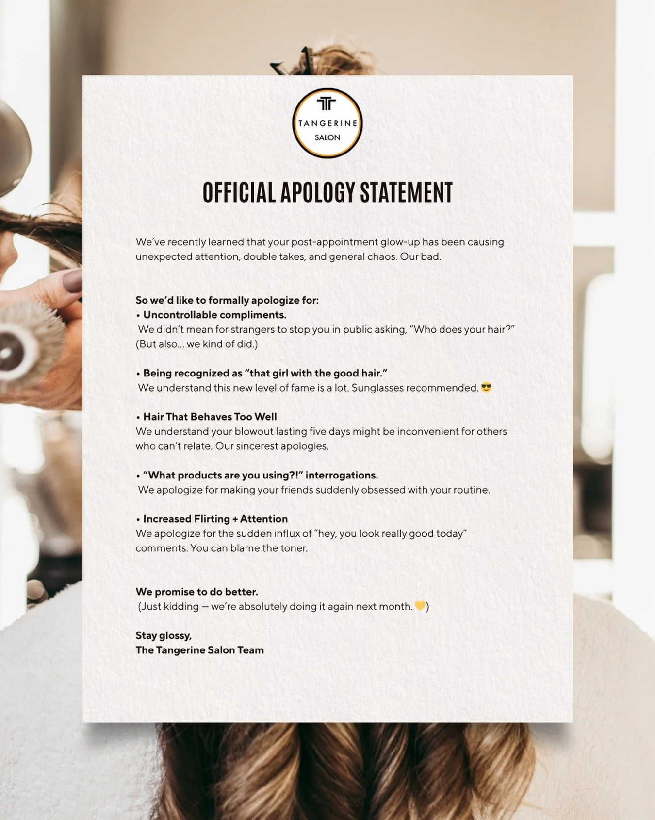 We regret to inform you&hellip; the great hair will continue. 💁&zwj;♀️✨

#TangerineSalon #BendOregonSalon #HairThatBehaves #bendoregon #bendoregonhairstylist #bendoregonhairsalon