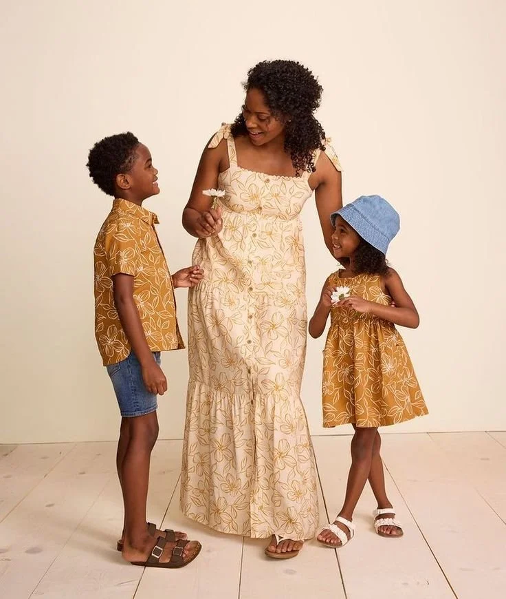 Mommy and me Oeko Tex cotton woven shirts and dresses