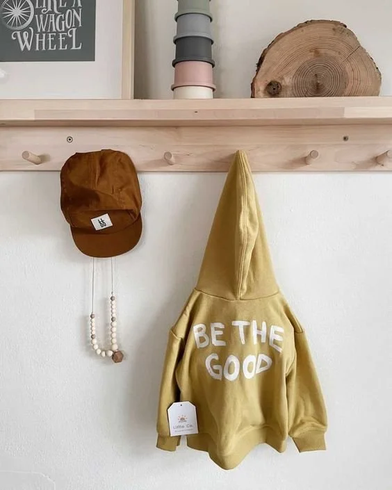 Graphic "Be the good" hoodie, OEKO TEX Fleece