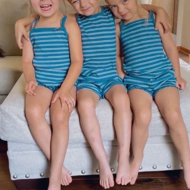 Essential's program for Little Co, lettuce edge two piece rib knit sets