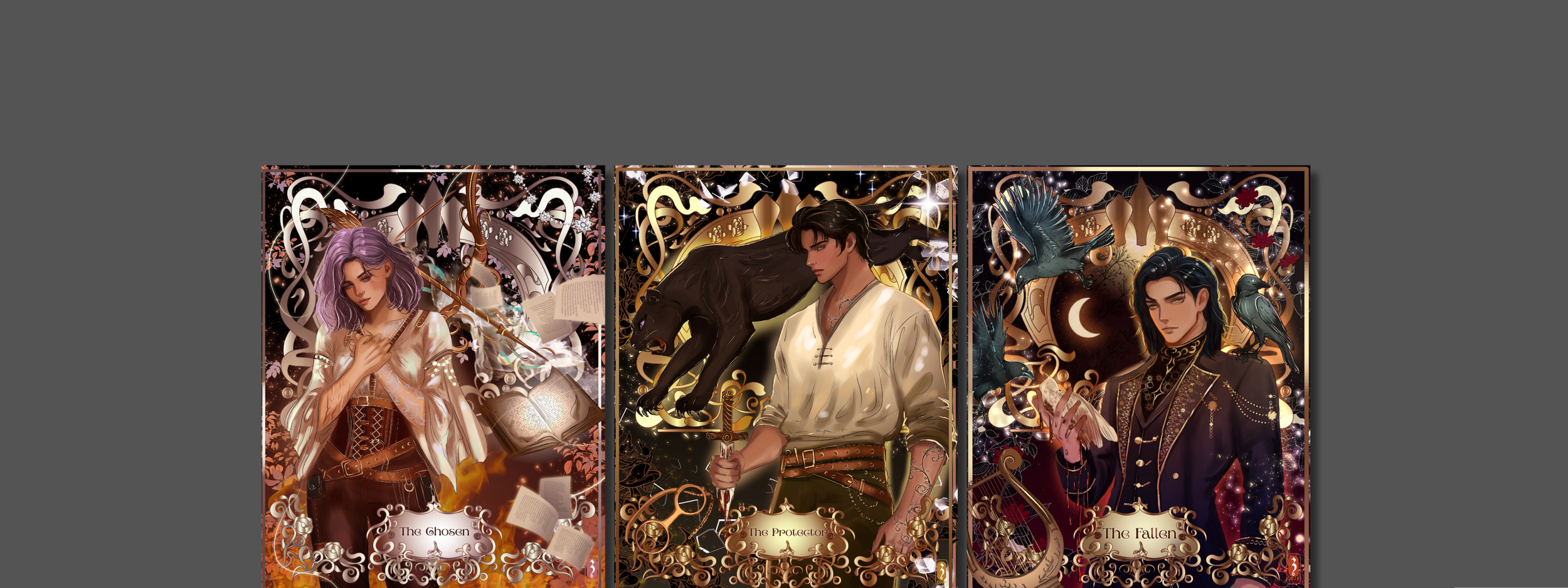 3 Character Art Print Set