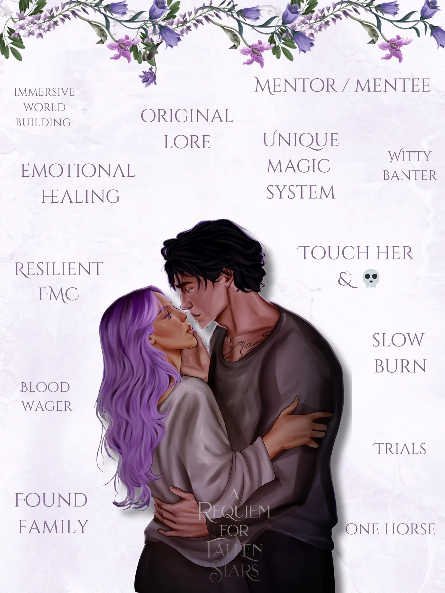 Haven&rsquo;t read A Requiem for Fallen Stars yet?? Well, the audiobook is OUT NOW, making it the perfect time to give Lyra&rsquo;s story a try💜✨
&bull;
&bull;
&bull;
#bookstagram #romantasy #tbrlist #arequiemforfallenstars