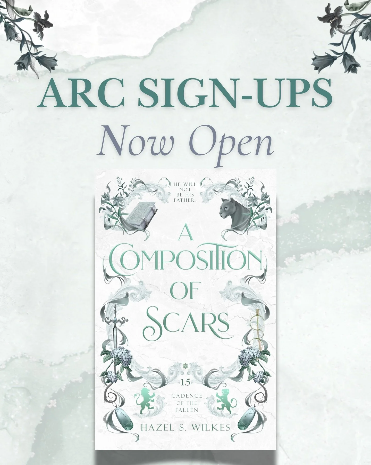 The ARC request form for A Composition of Scars is officially open from now until February 24th.🩵 Link in my bio. 

#arcreaderswanted #fantasyromance #arcsignup #booktok