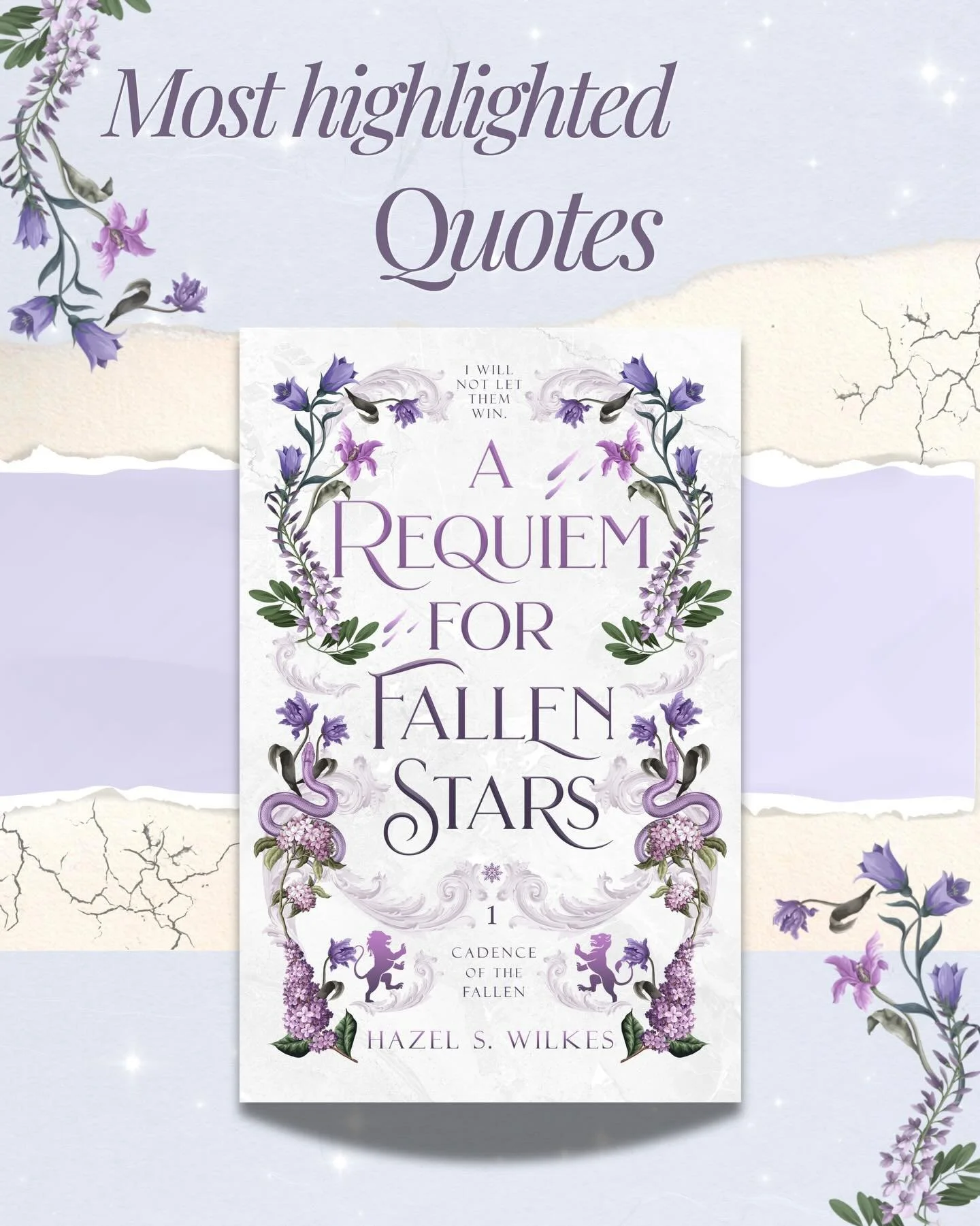 As told to me by Kindle &amp; Goodreads haha. 💜 Do you have a favorite quote from A Requiem for Fallen Stars?? Let me know👀 
&bull;
&bull;
&bull;
#fantasyromance #fantasybookstagram #romantasyreads #arequiemforfallenstars #cadenceofthefallenseries