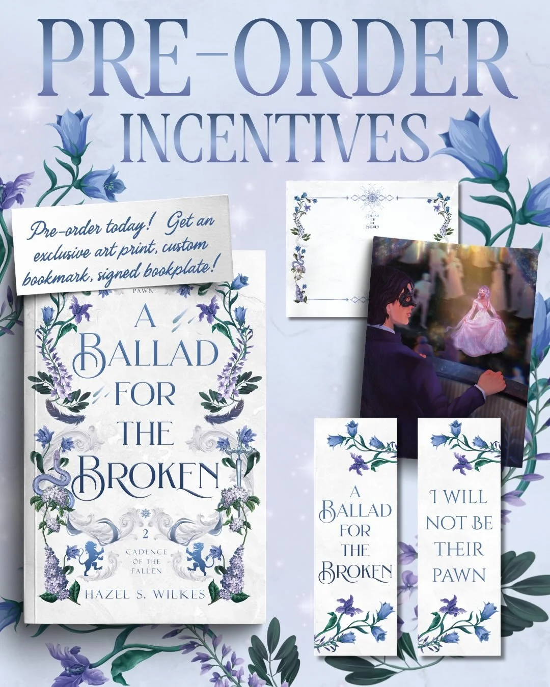Readers, preorder your copy of A Ballad for the Broken from any participating indie bookstore and receive these lovely goodies✨ participating bookstores can be found linked in my bio &amp; tagged below!!❤️ 

Participating US stores: 
@blackrosebooksh