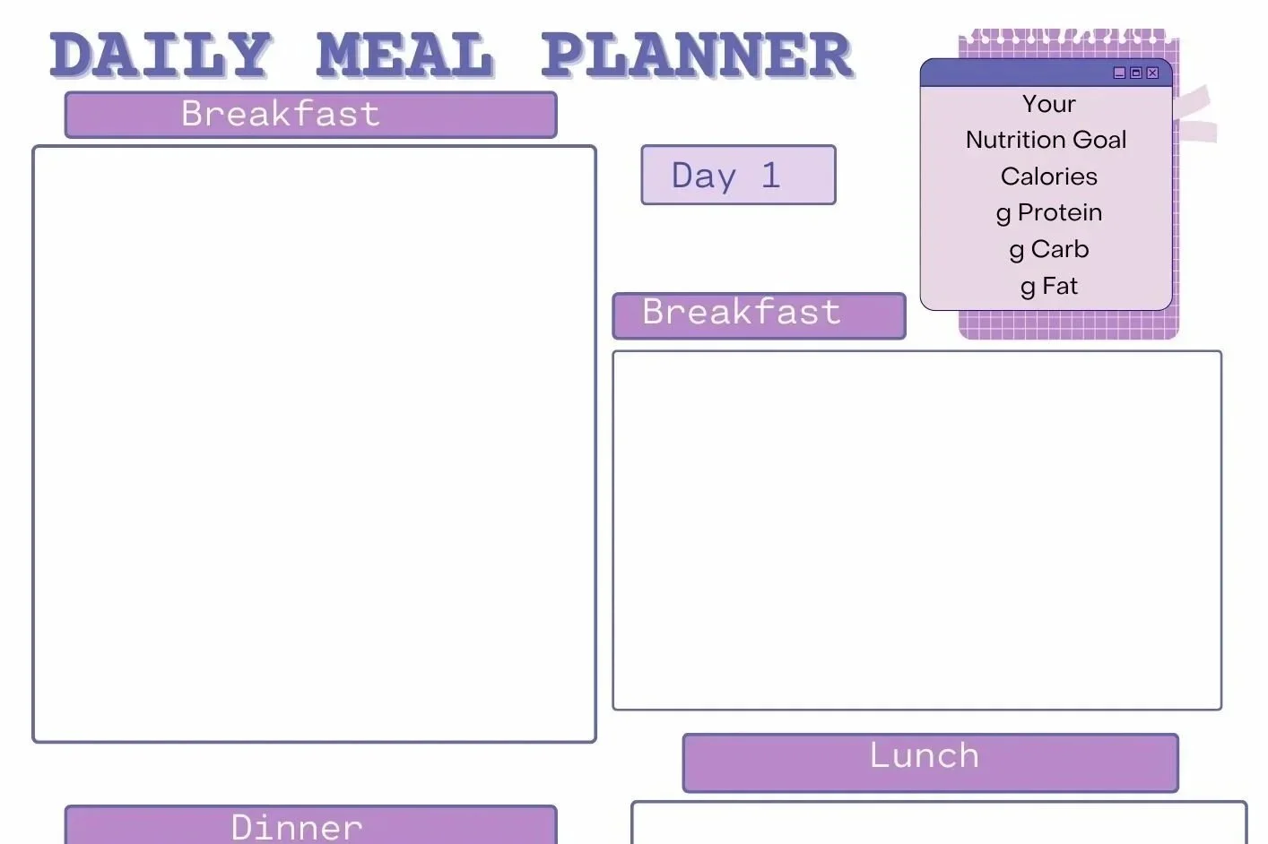 7 Day Meal Plan