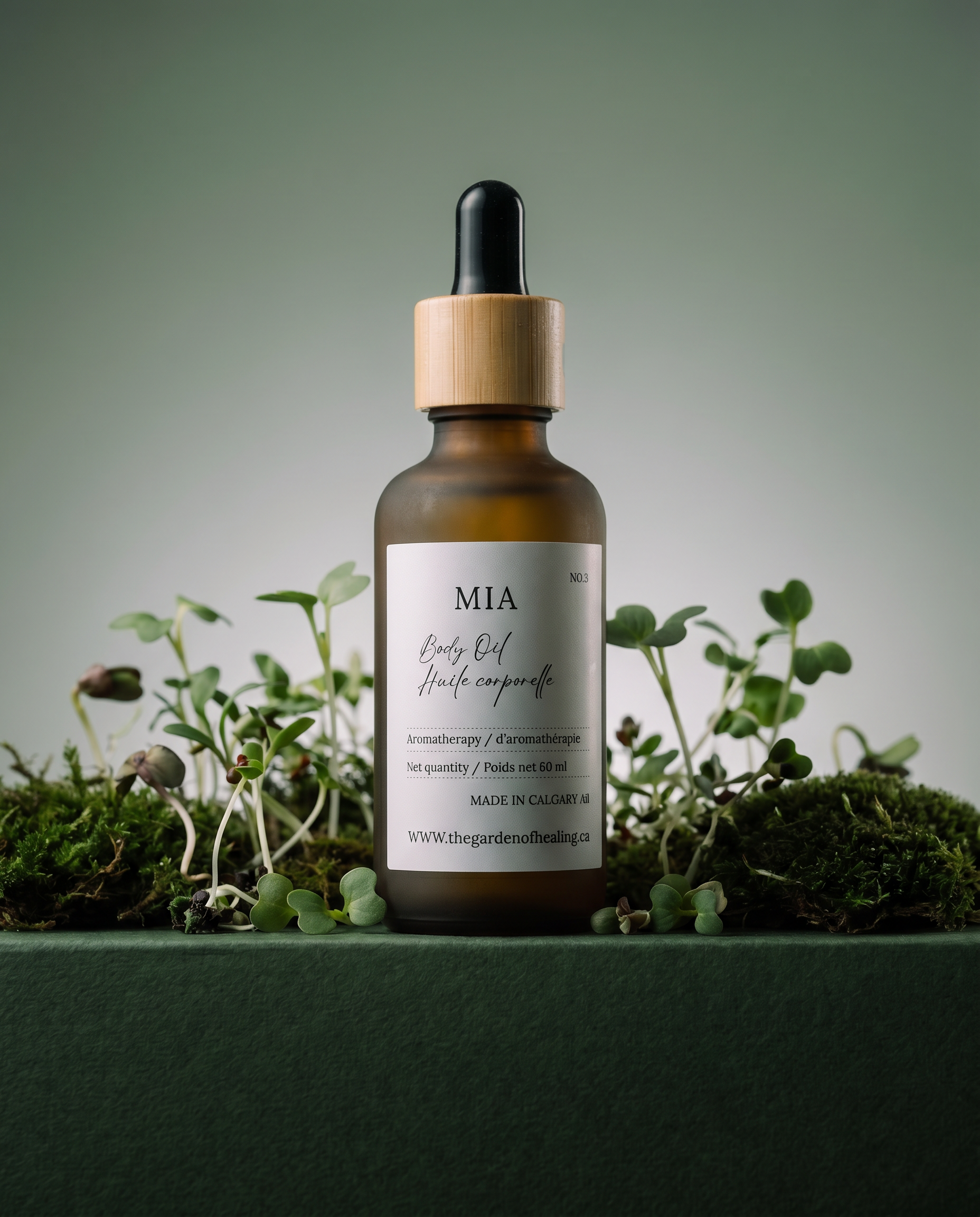 Mia Bio-Active Lipid Recovery Oil by Garden of Healing - A vibrant Mango and Jasmine body oil for spirit-lifting vitality and a silken glow.