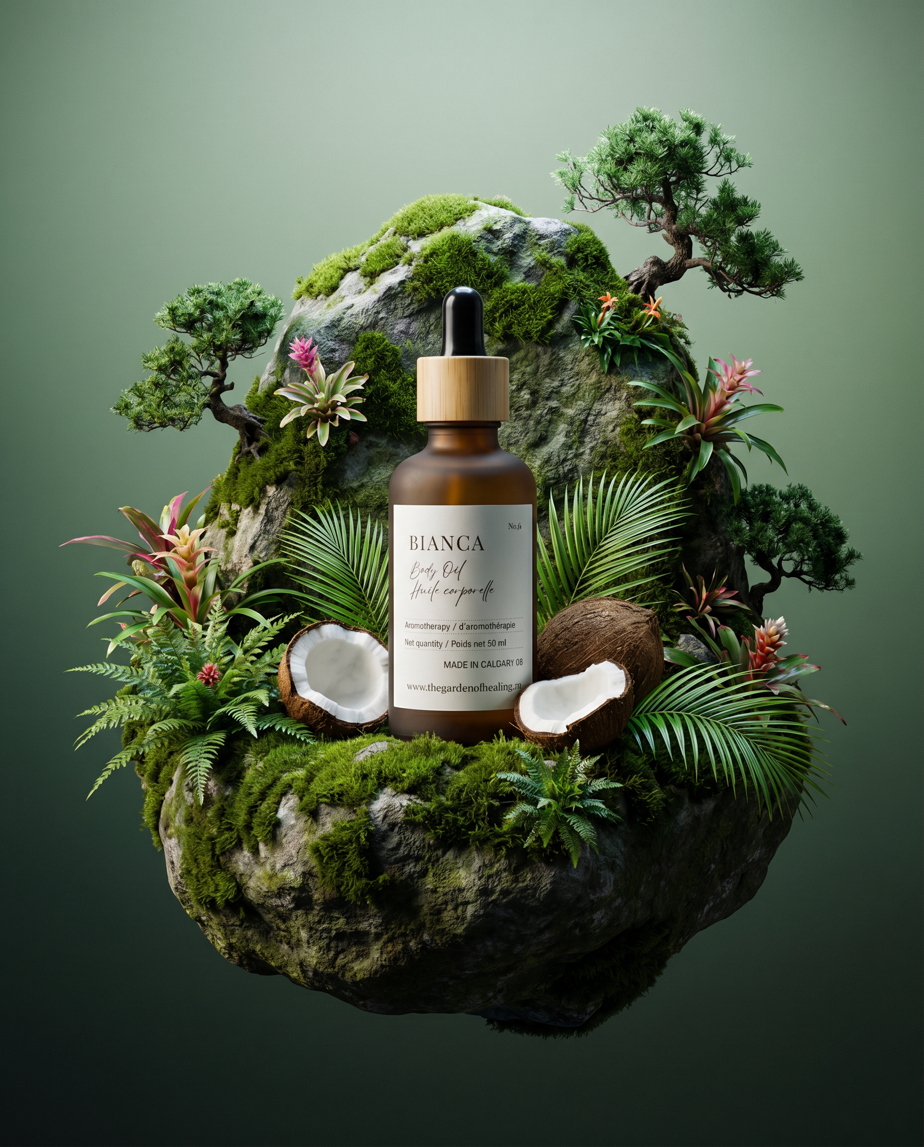 Envelop your skin in Bianca Body Oil. A luxurious blend of creamy coconut, rich vanilla, soft peach, and a touch of spiced cinnamon for a radiant glow.