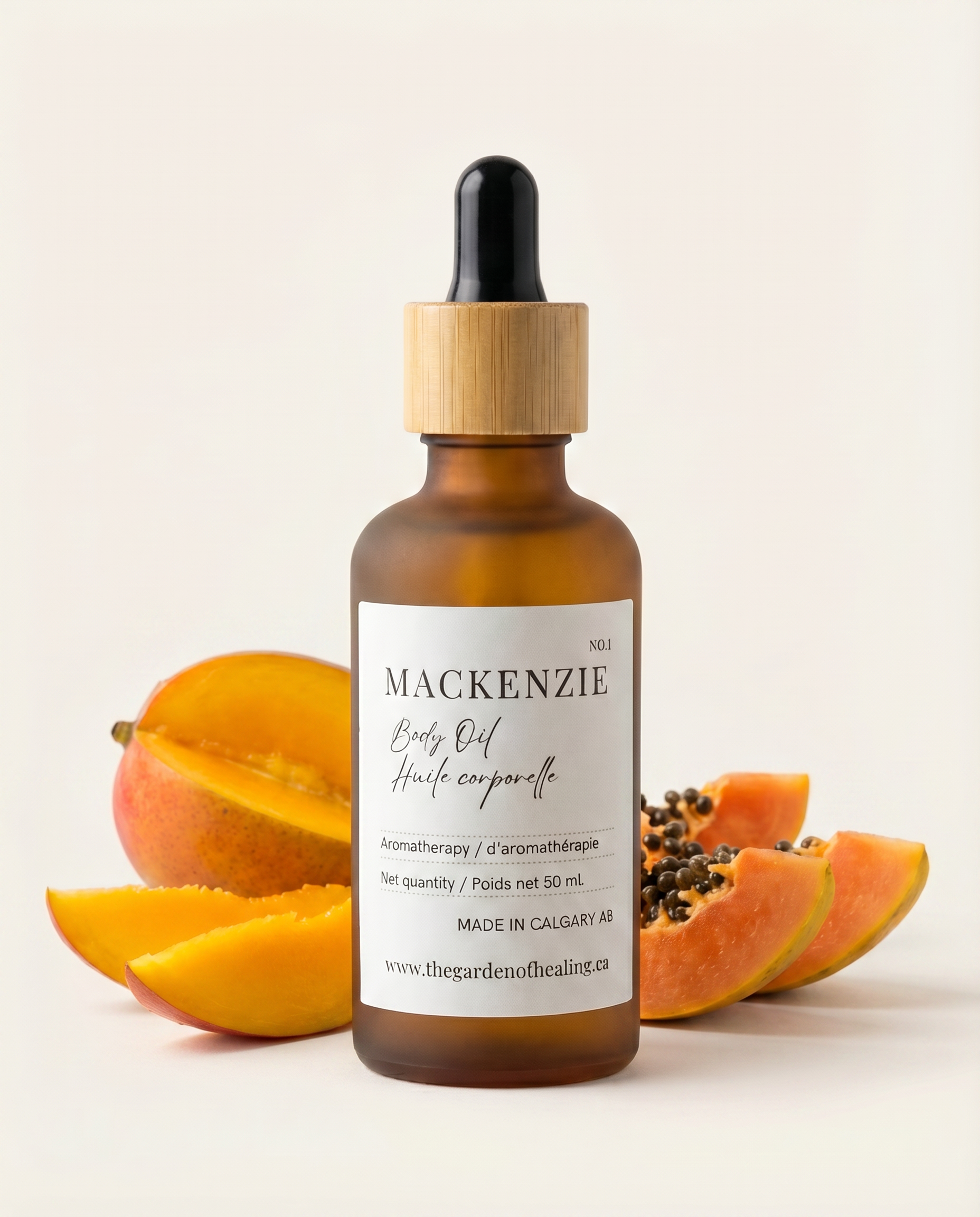 Mango papaya body oil, natural hydrating body oil, tropical skincare, sweet almond oil for skin, vegan body oil.