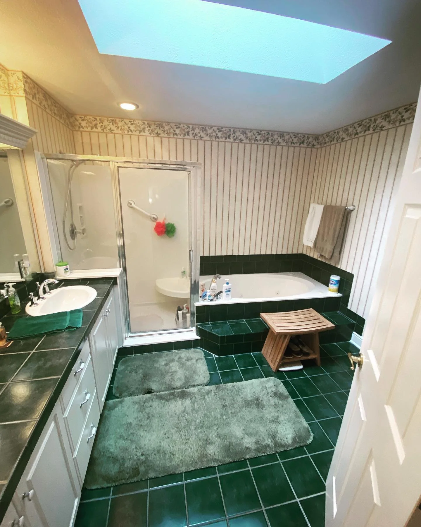 Loved helping these homeowners bring their master bathroom back to life! Also loved seeing Cinnamon everyday 🥰🐶