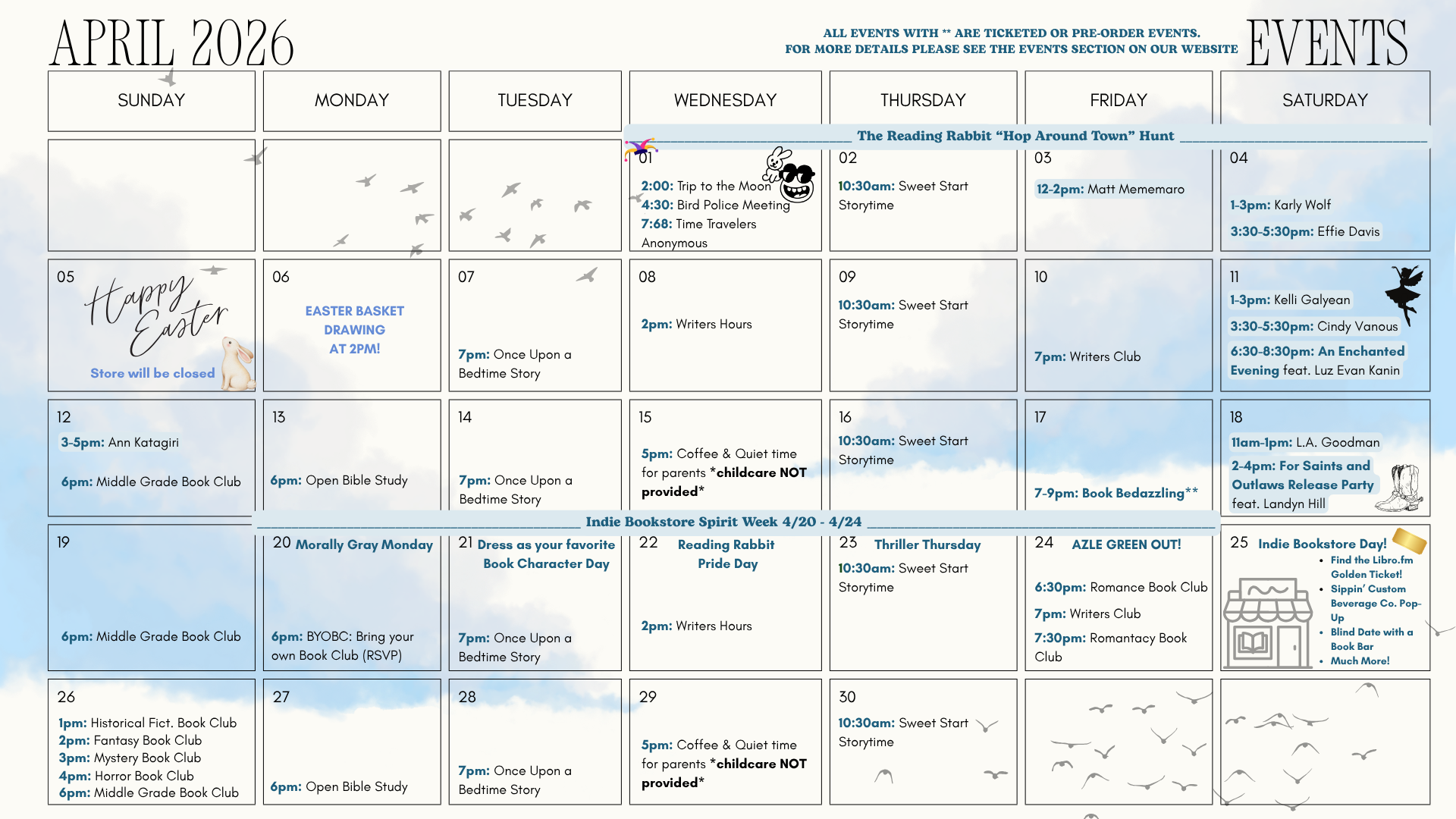 April 2026 Event Calendar
