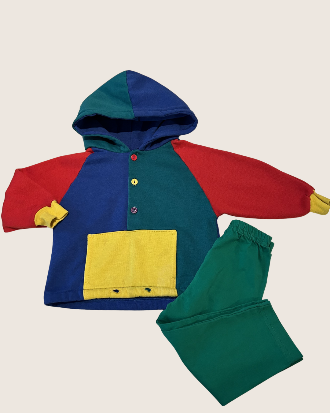 Vintage Colour-block 2-Piece Set