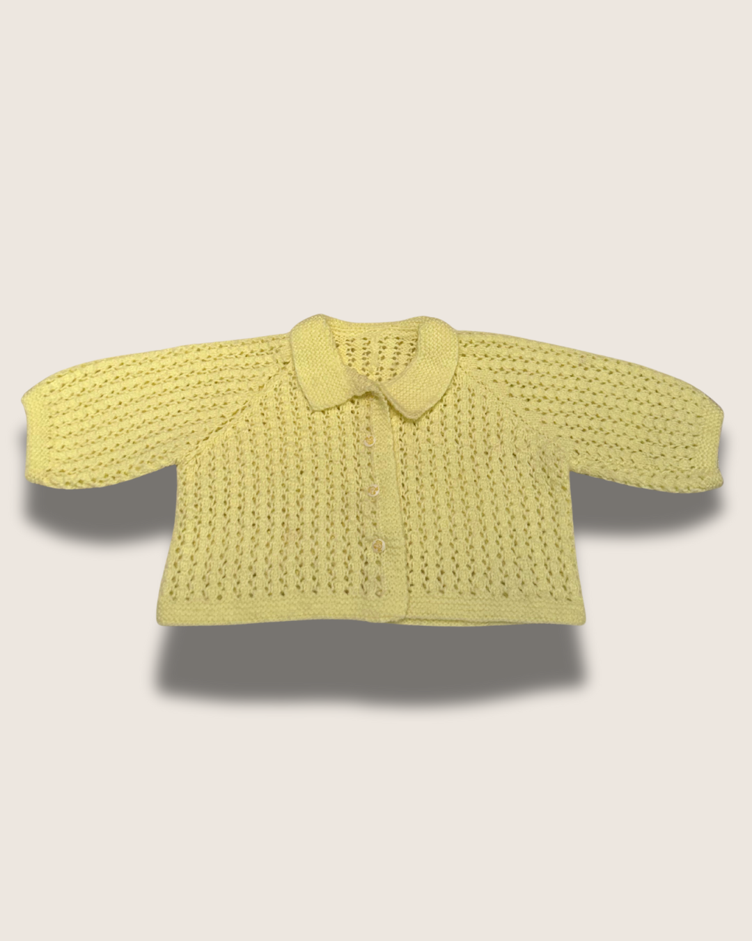 Vintage Handmade Knit Sweater (Rooster Buttons)