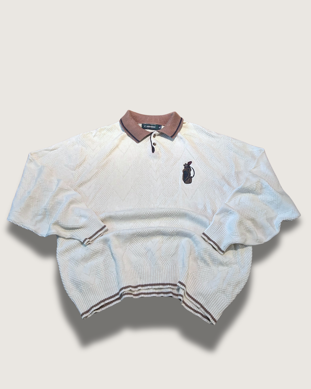 Vintage Carmel -Golf (Knit) Polo Sweater