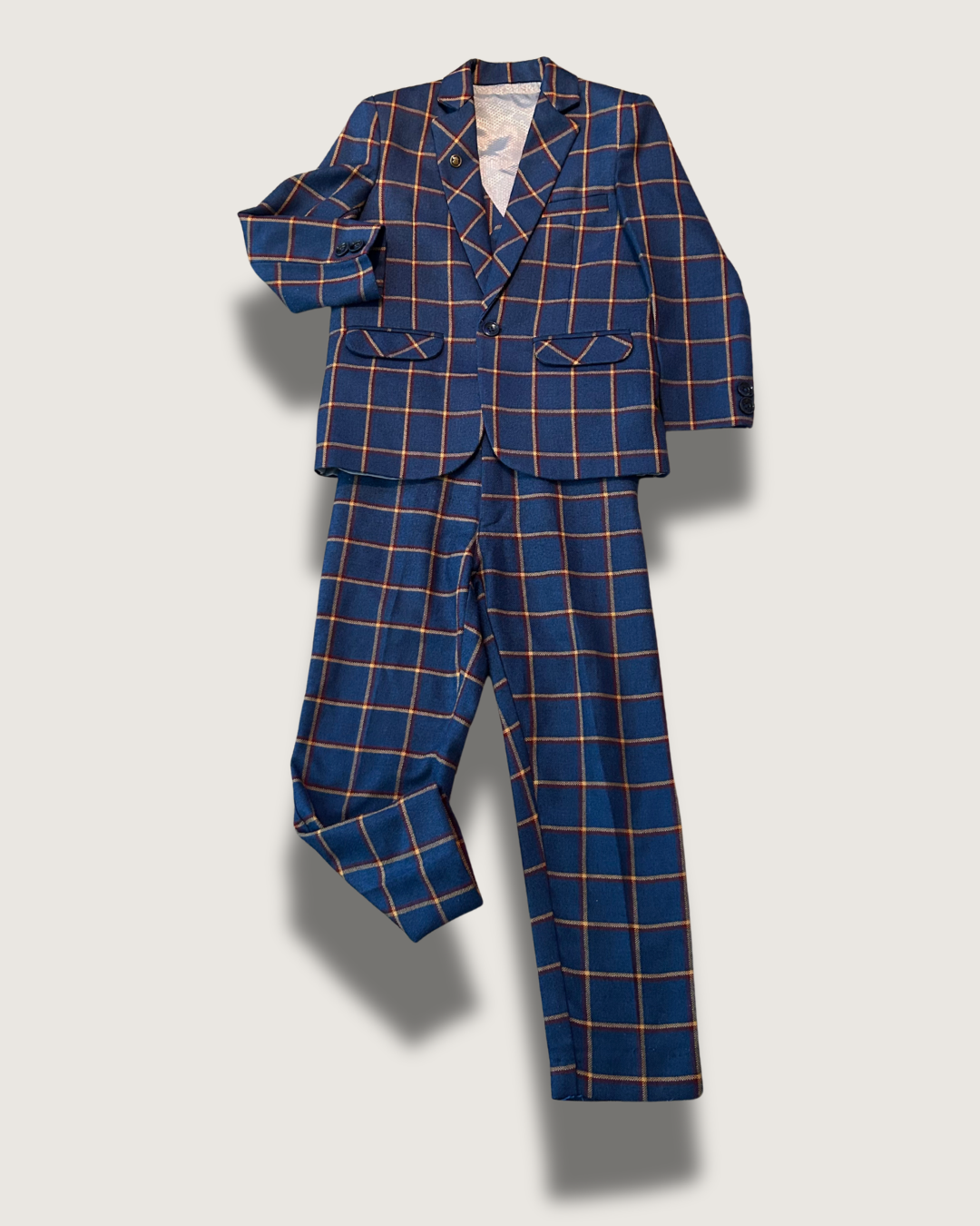 Shubh - Windowpane Plaid 3-Piece Suit