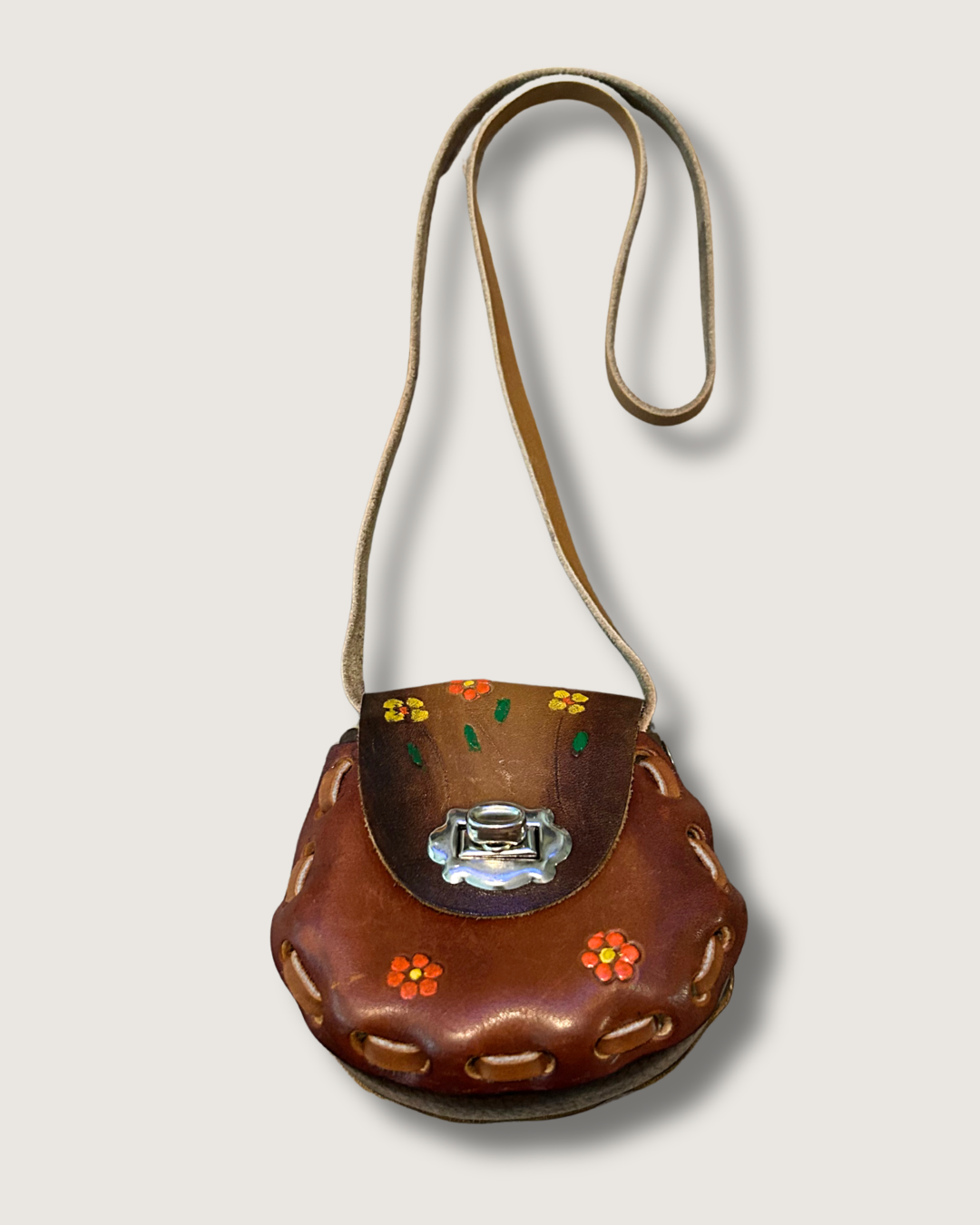 Vintage Leather Mini Saddle Bag