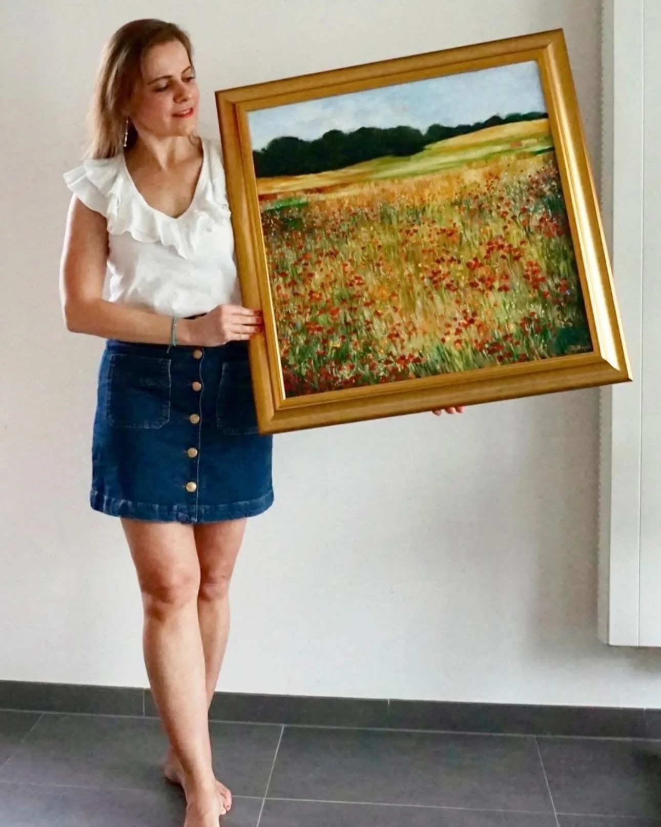 Radiating warmth through my latest oil on canvas, &ldquo;Home on the Reach II&rdquo; ☀️🖼️. Though I reside in Luxembourg, painting the Slovak landscapes of my homeland keeps me deeply connected to my roots.
#artclassic_anna #homeonthereach #oiloncan