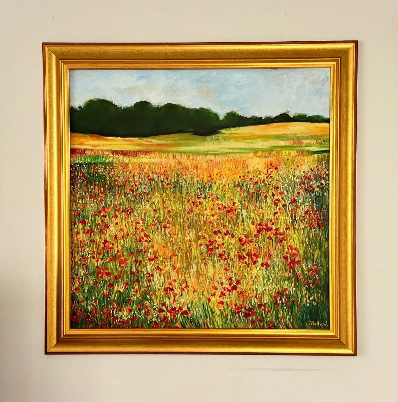 Sharing some sunny vibes with my new painting, Home on the Reach II ☀️🖼️ (oil on canvas). 
Living in Luxembourg, far from my home country Slovakia, I love painting Slovak landscapes - especially from the region I come from. It keeps me connected to 