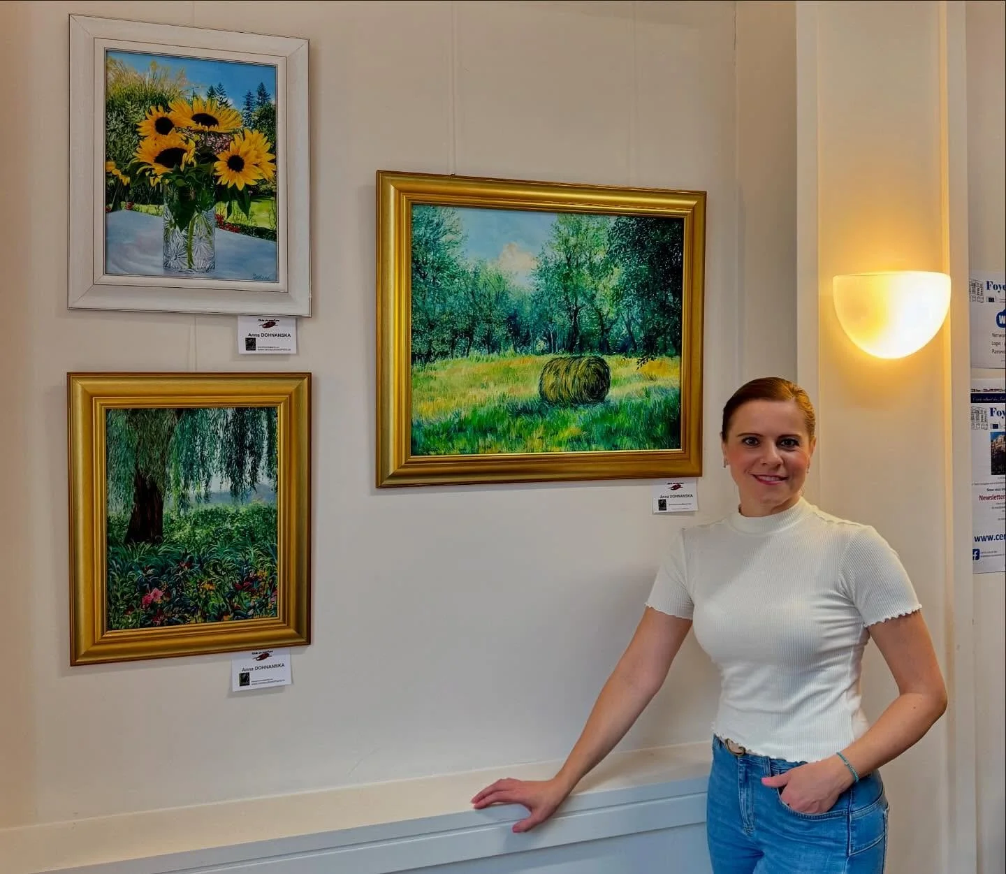 Throwback to November &rsquo;24 &ndash; standing by my paintings during preparations for the annual exposition 🖼️ @cercle_culturel_inst_euro_lux  Sadly, I couldn&rsquo;t attend the vernissage and celebrate with my students, as I was pursuing art stu