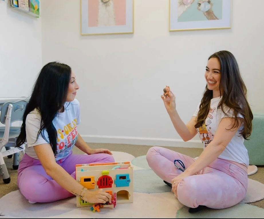 Sometimes the best work happens on the floor. Connection, play, and presence are where real growth begins, and we love meeting our clients right where they are.💛 #OT #SpeechTherapy #PlayIsTherapy