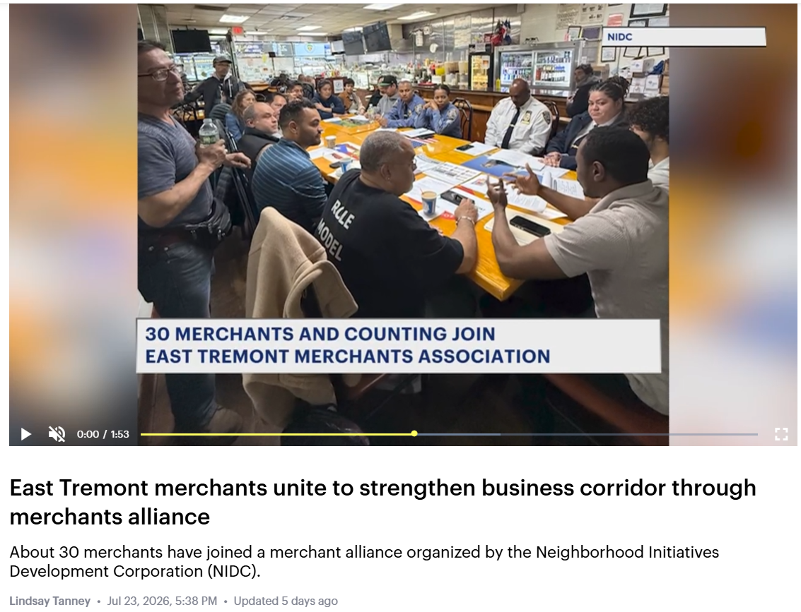 NIDC's East Tremont Merchant Alliance Featured on News 12