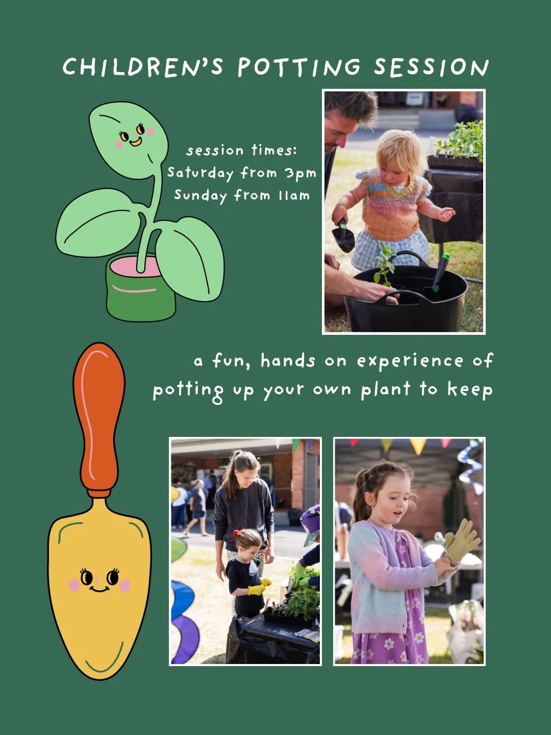 🌱 Calling all Junior Green Thumbs! 
Our FREE Children&rsquo;s Potting Up Workshop is back again at the Summer Flower Show.
This initiative by our volunteers, has been incredibly popular at our past events - it is wonderful to see so many eager junio