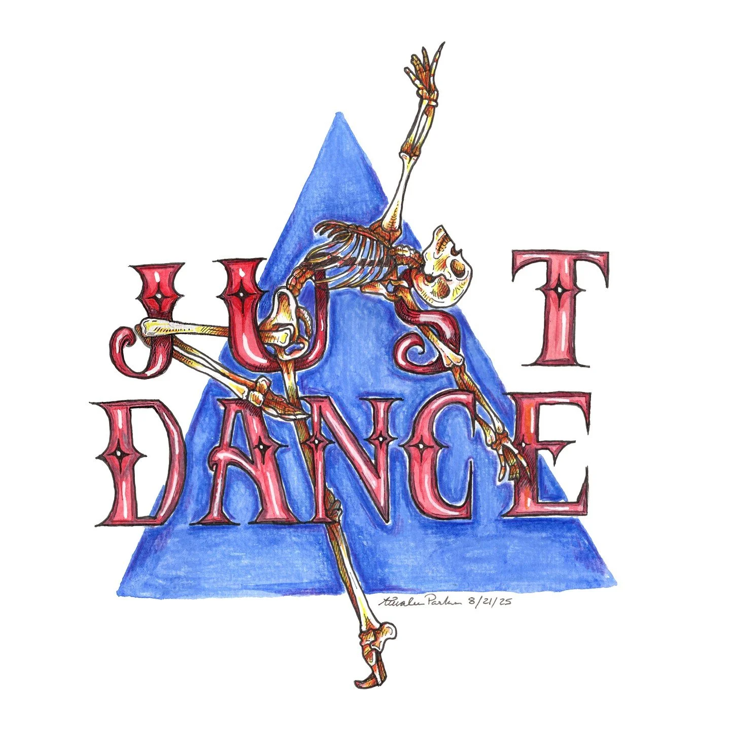 Just Dance!

10x10&quot; - Watercolor, colored pencil and micron pen.

#justdance #skeletonillustration #skeletondance #illustration