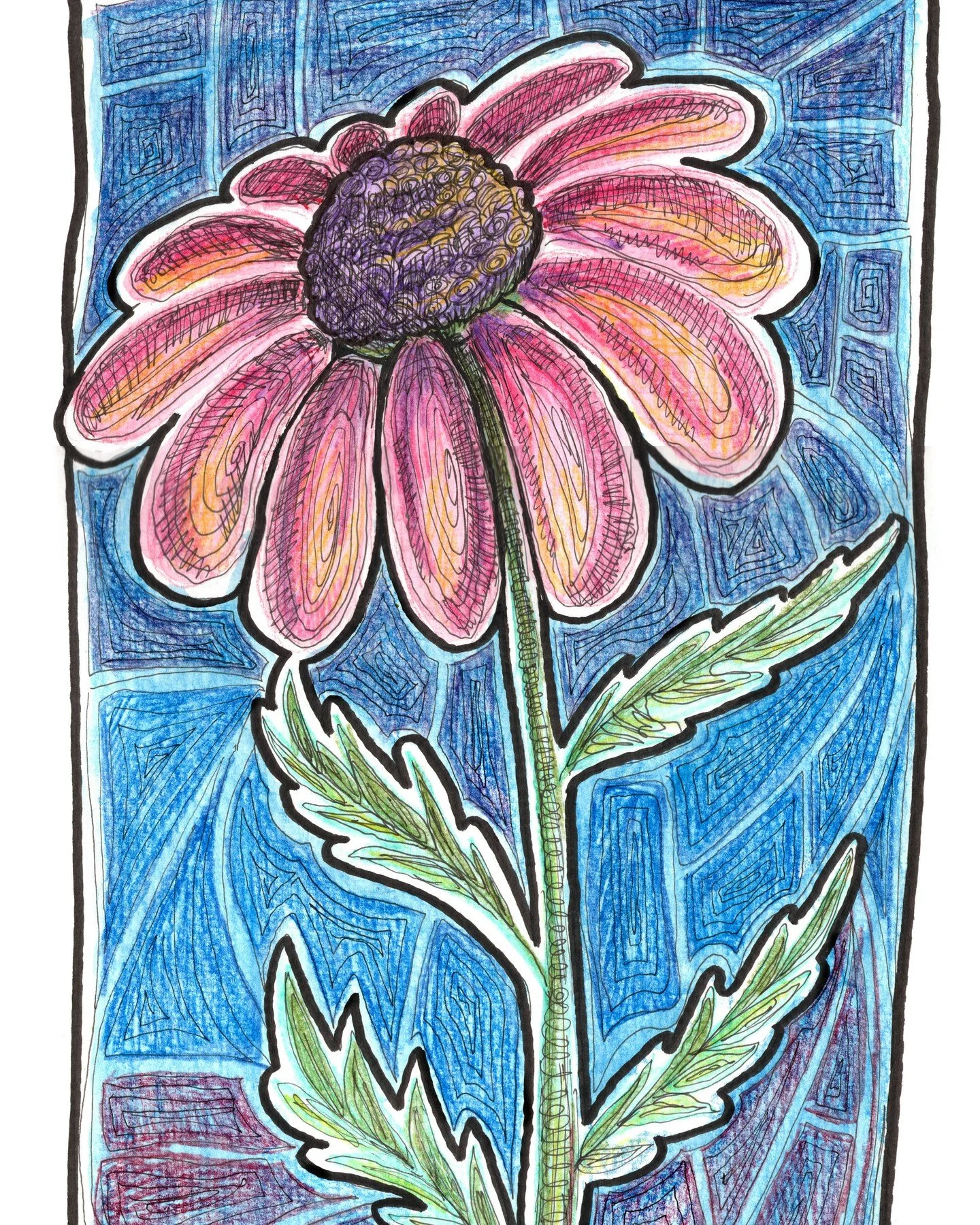 Mosaic Coneflower

10x5&quot; - Pen, watercolor and colored pencil.

#coneflower #coneflowerillustration #watercolorillustration #flowerillustration