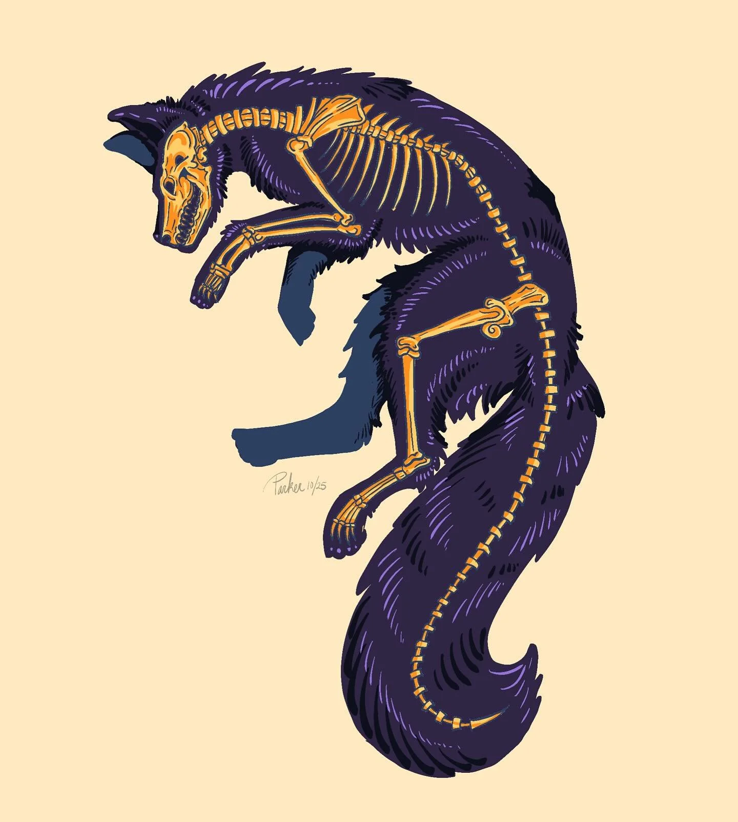 🎃 A Halloween fox. 🦊
#halloween #happyhalloween #halloweenanimal #fox #foxillustration #foxskeleton