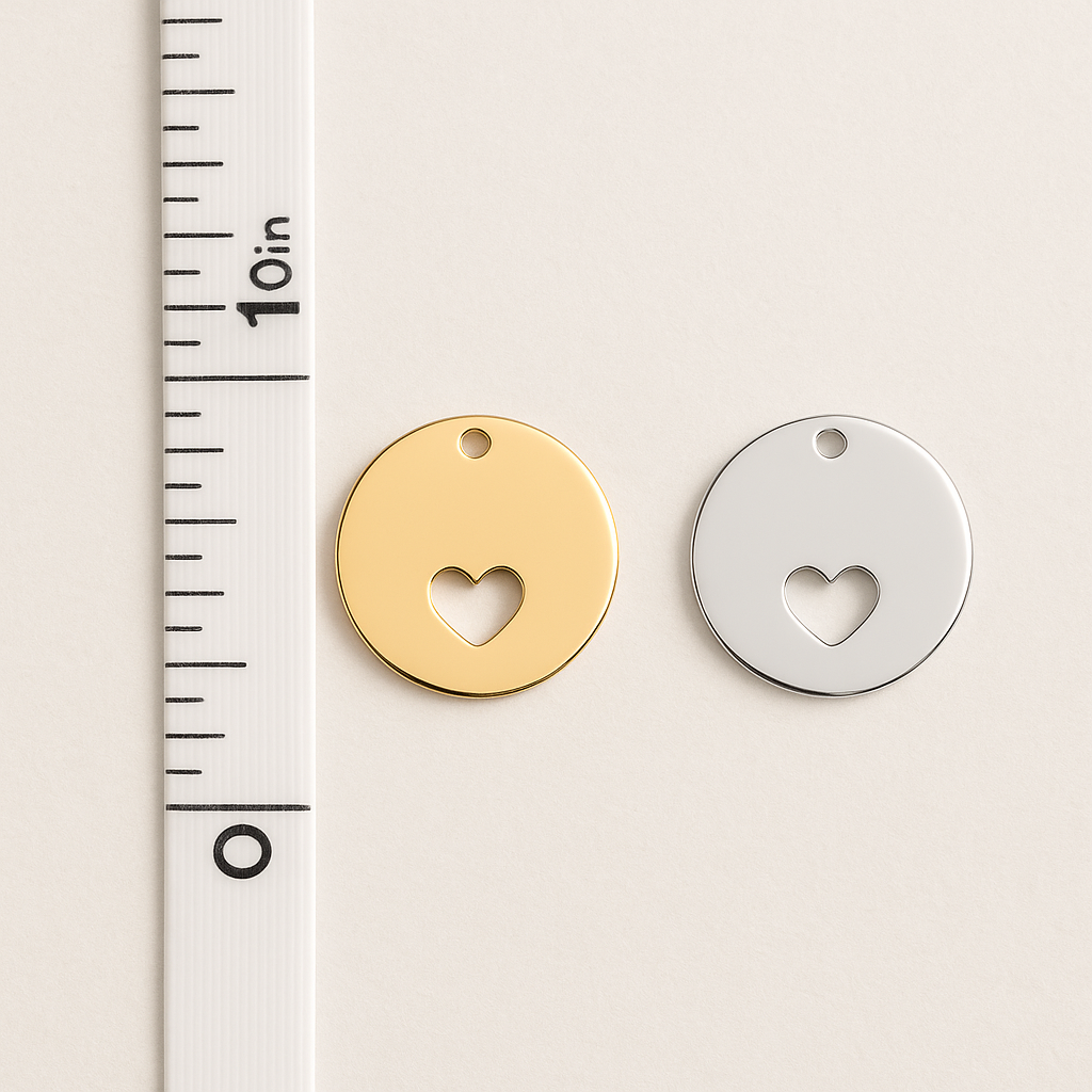 Circle Pendant with Heart Carving