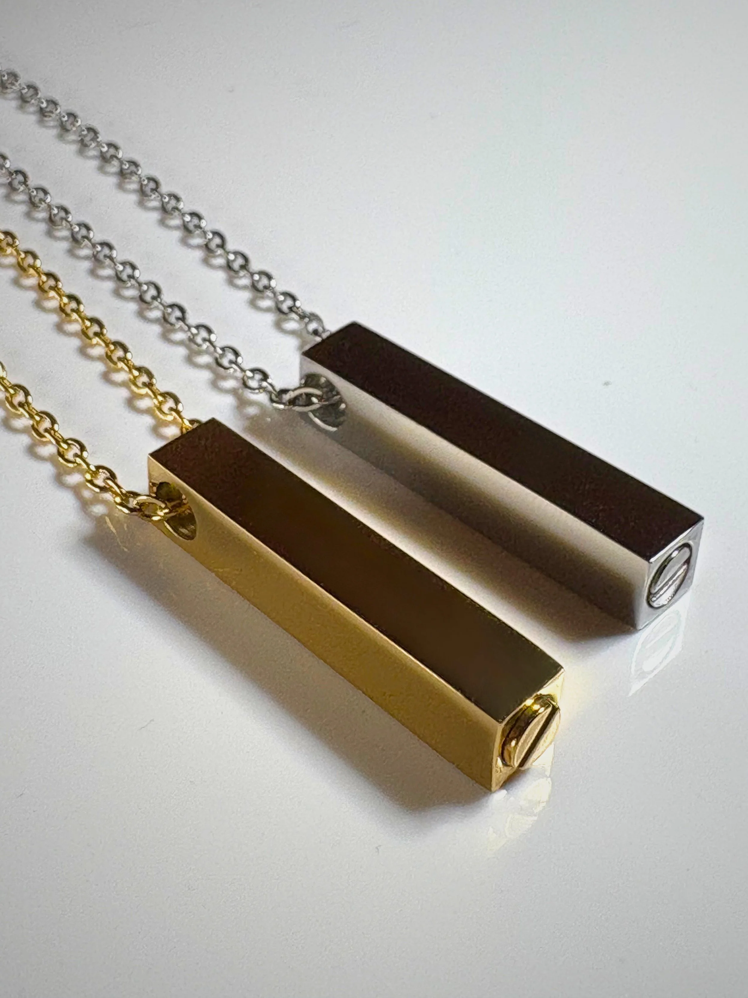 Vertical Bar Memorial Urn Necklace