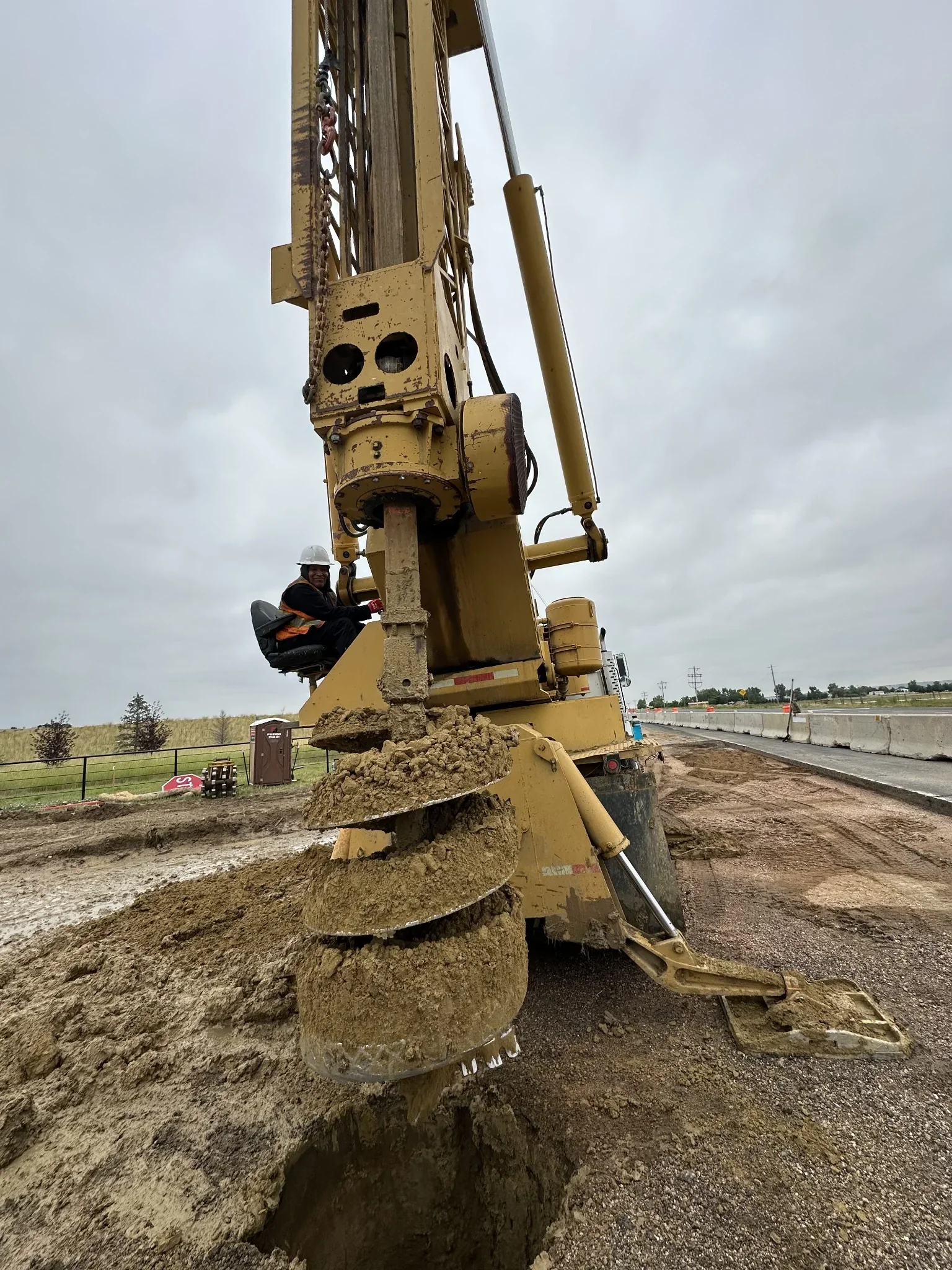 Perez Drilling Watson 2000 foundation drill working on a CDOT caisson project in Colorado.