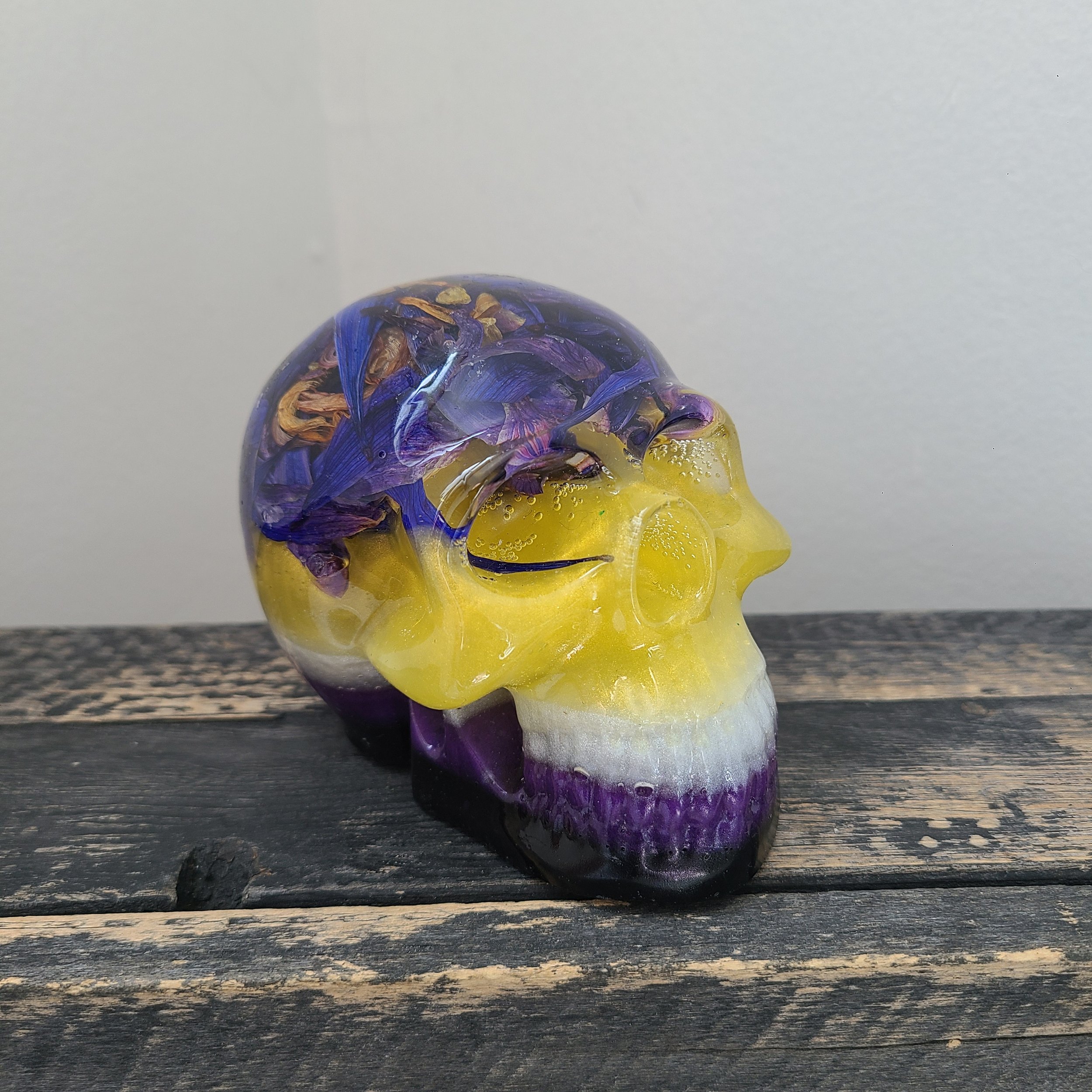 NB Pride Mum Petals resin crystal skull