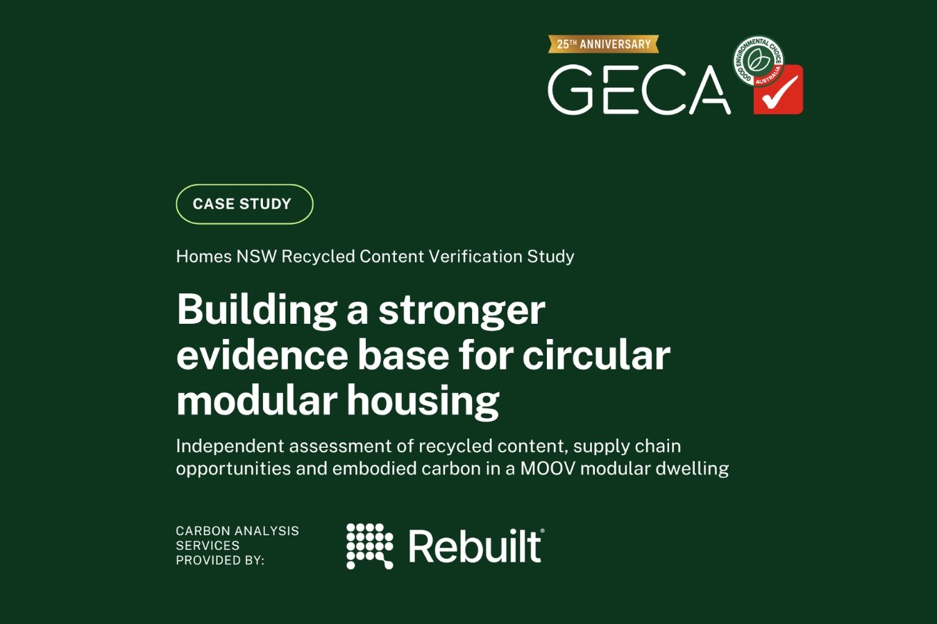 Homes NSW Recycled Content Verification Study: Case Study
