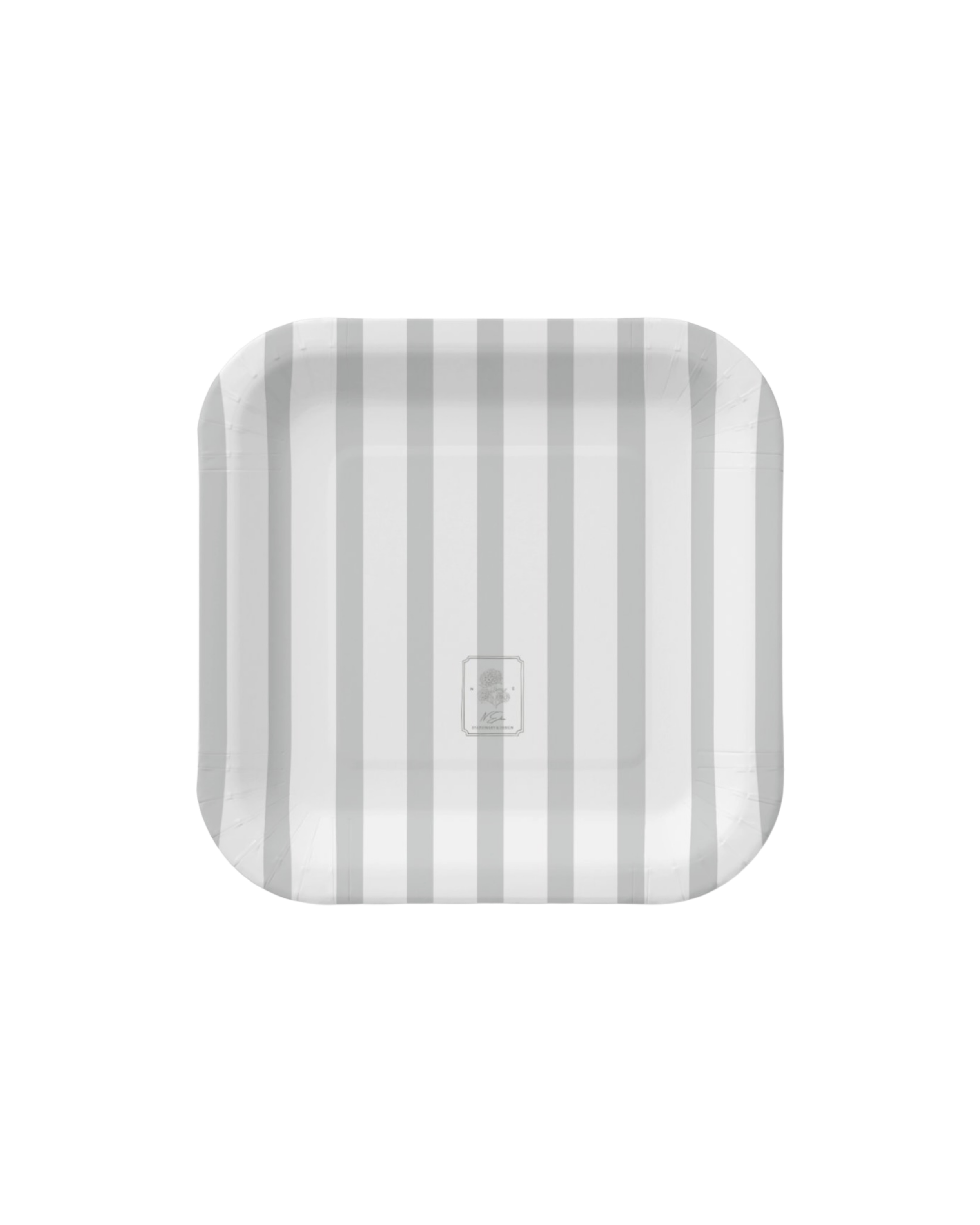 Classic Grey Stripe Paper Plate