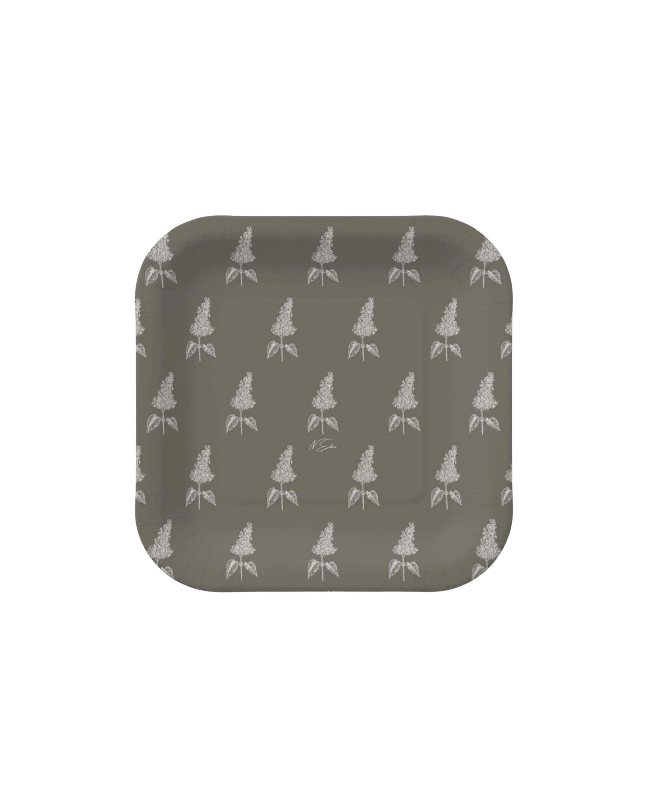 Cottage Lilac Paper Plate in Brown