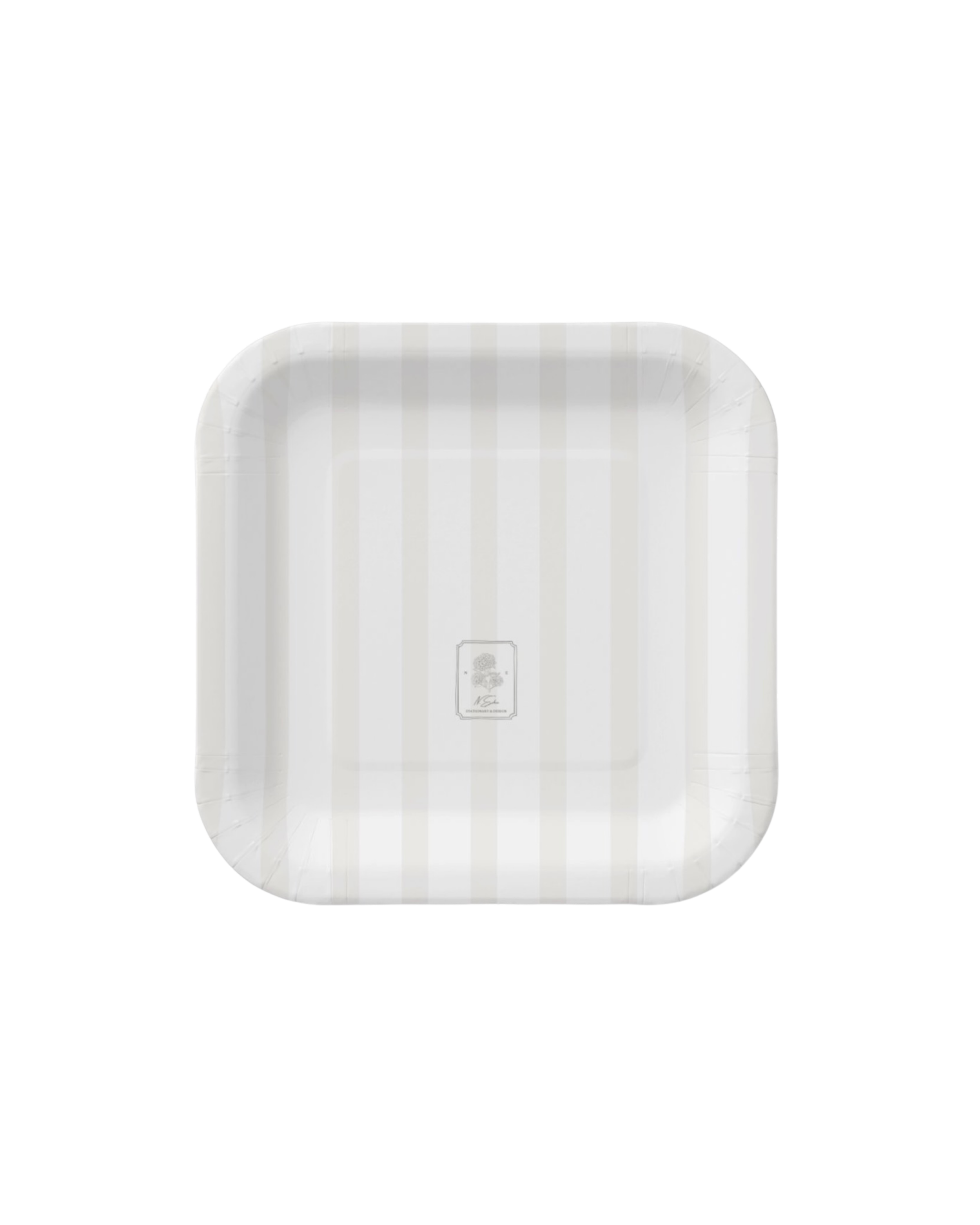 Classic Cream Stripe Paper Plate