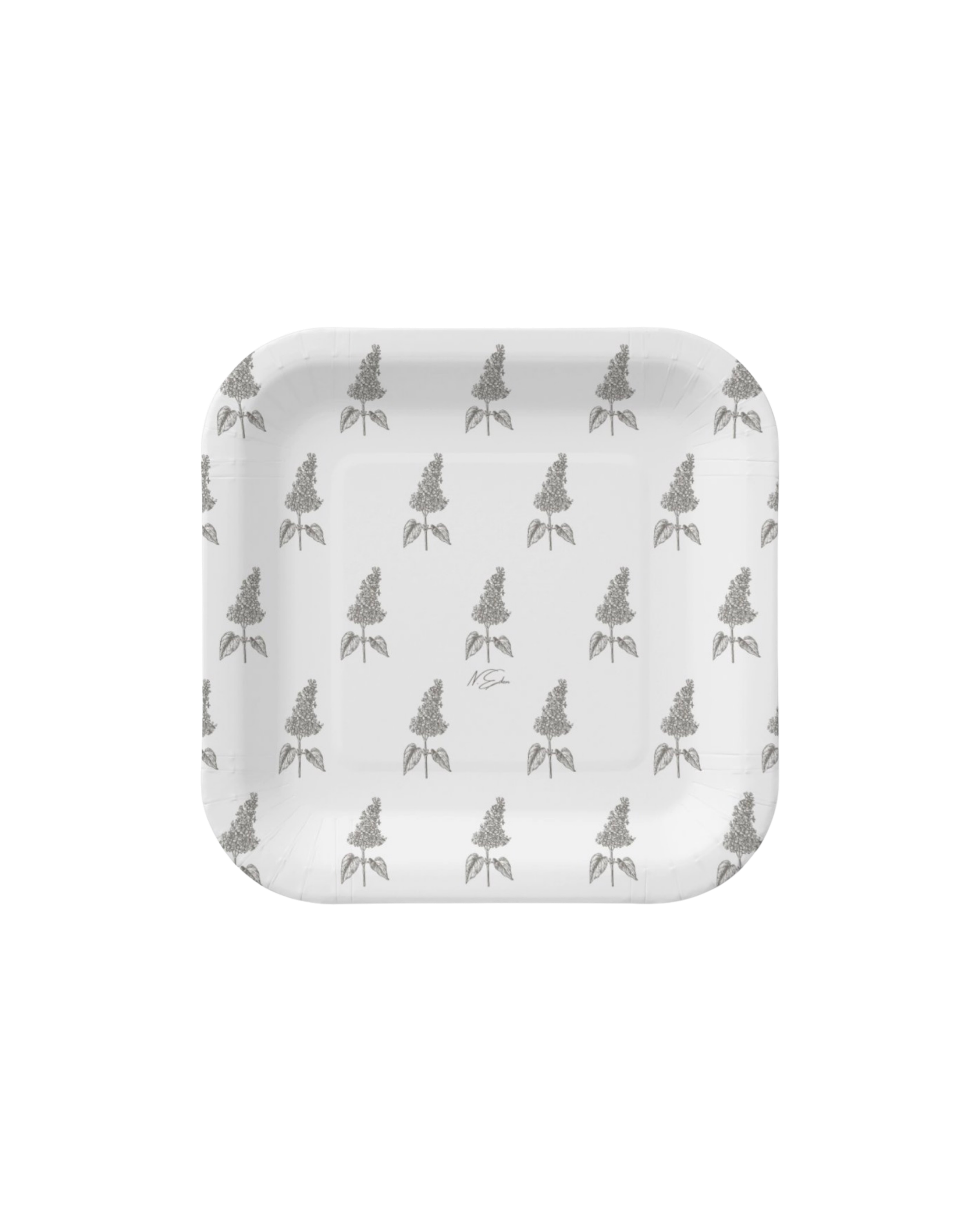 Cottage Lilac Paper Plate in White