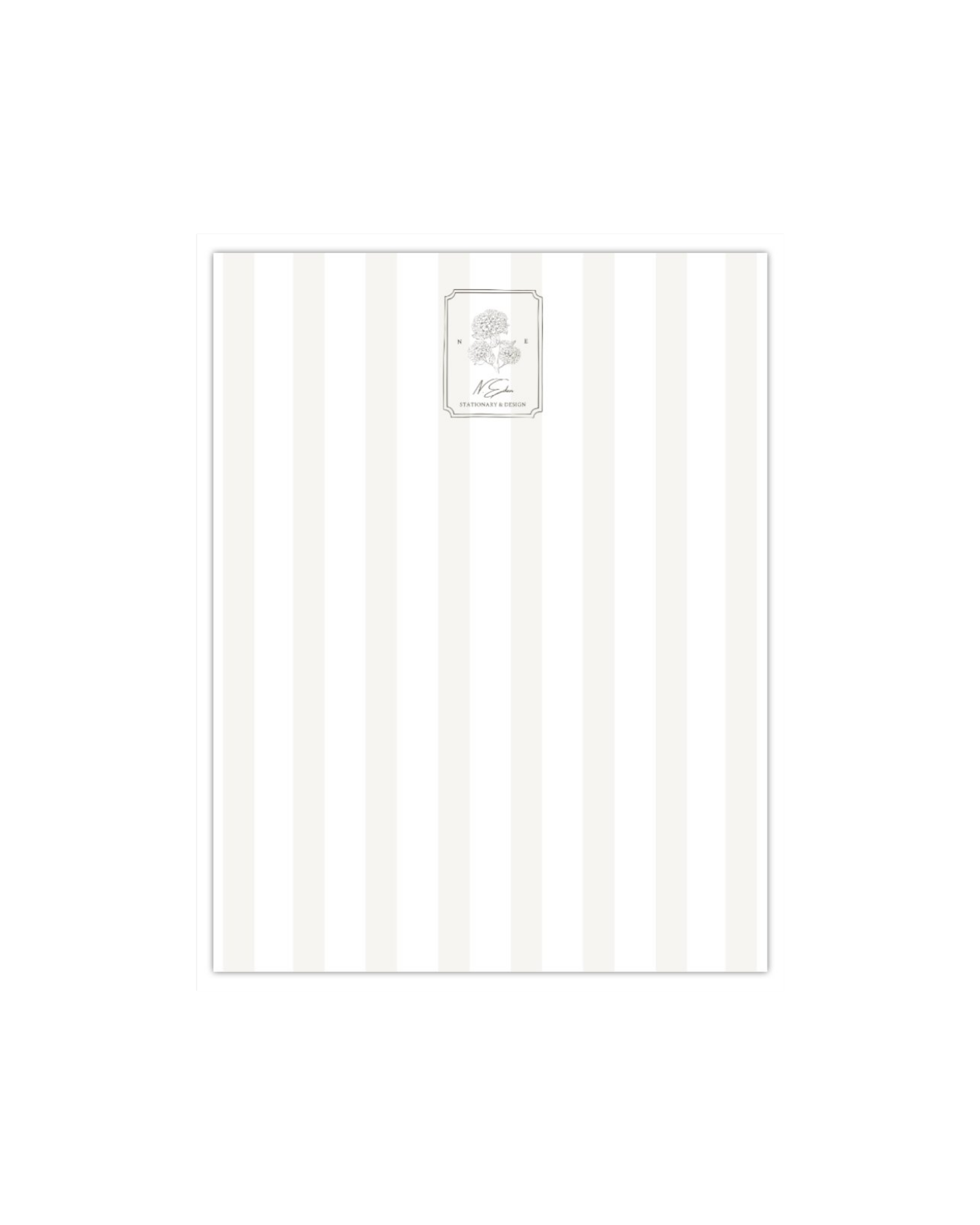 Classic Cream Stripe Notepad - Small