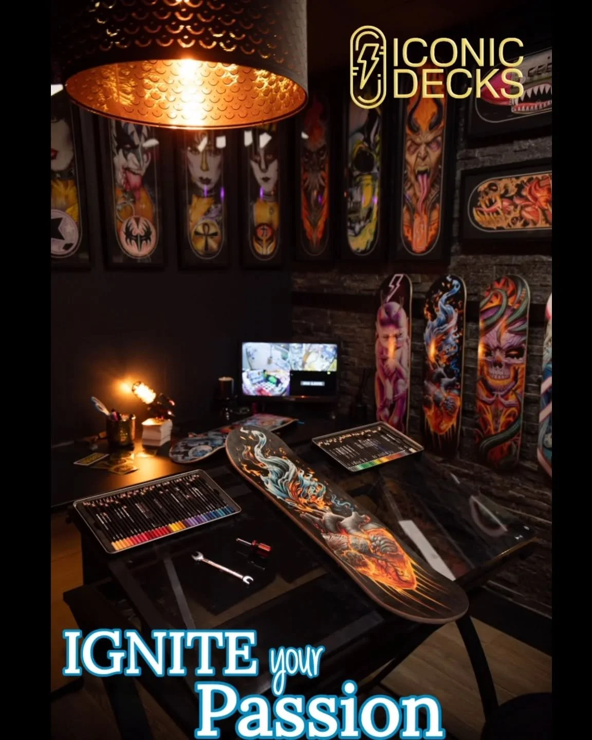 &quot;Be fearless in the pursuit of what sets your soul on fire,&quot;

lconic Decks feeds the inner YOU.
Whoever you are, whatever your style, ICONIC DECKS has something for everyone.
Iconic Decks creates Fresh, hand drawn art, reproduced with the h
