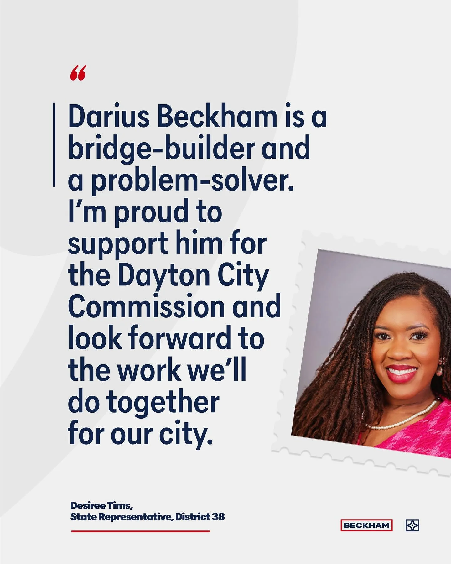 Honored to have the endorsement of State Representative Desiree Tims, a true fighter for Dayton. Together, we&rsquo;ll deliver real solutions for our city. 💪🏾 #Ready2Lead